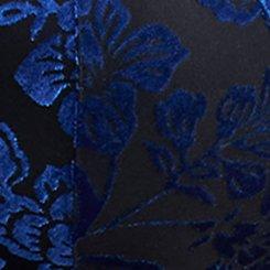 XO Plunge Push-Up Longline Bra, MICKI FLORAL BURNOUT BLUE, swatch