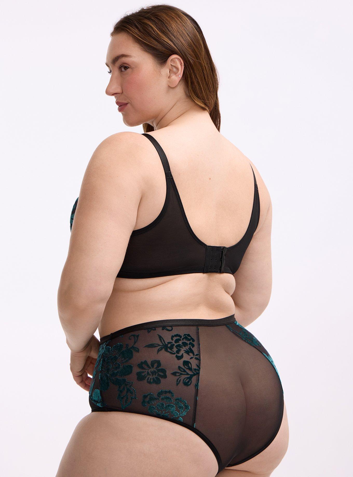 Plus Size Velvet Burnout High-Rise Cheeky Panty, MICKI FLORAL BURNOUT BOTANICAL GARDEN, alternate