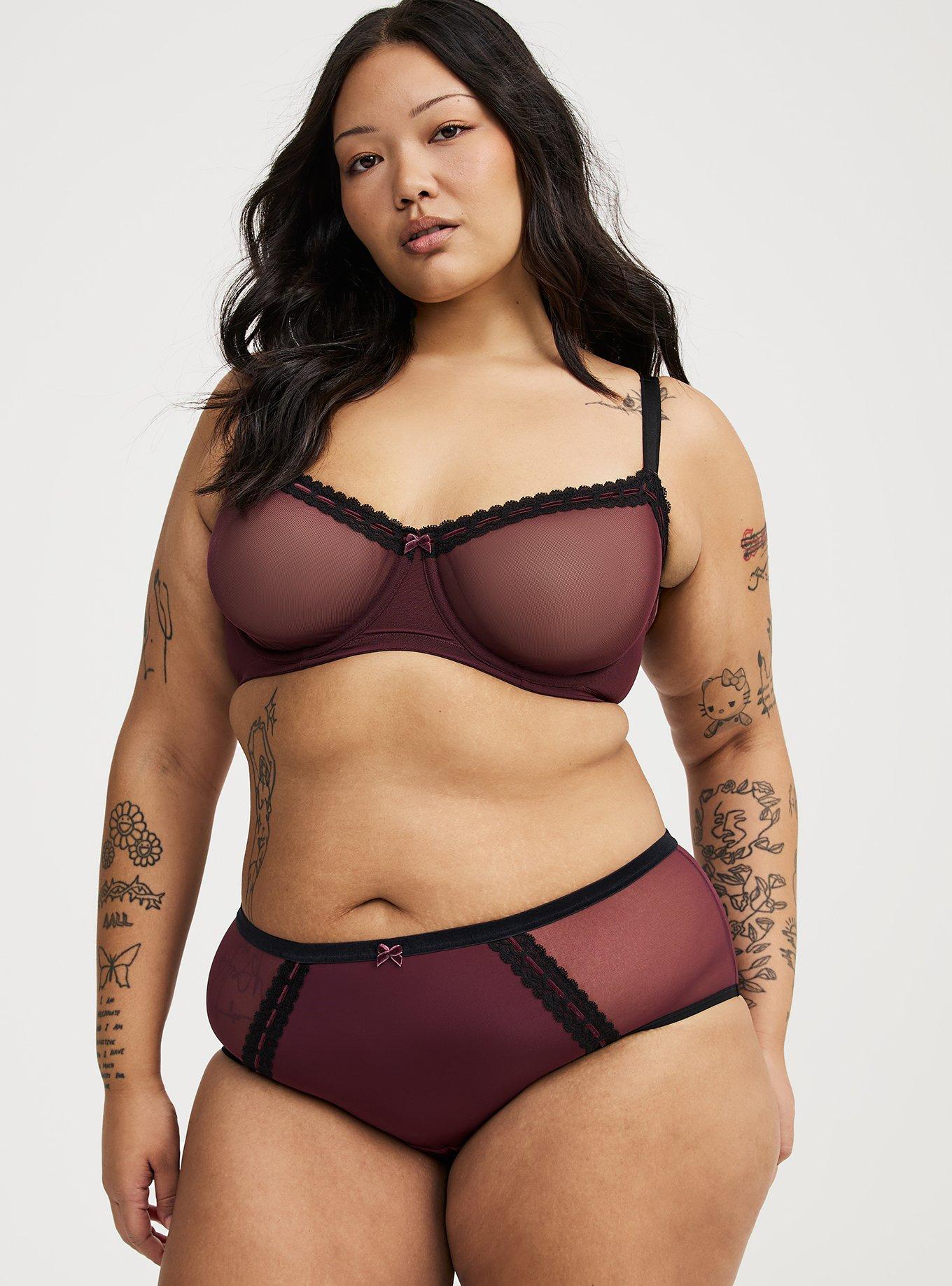 Velvet Trim Mid-Rise Cheeky Panty