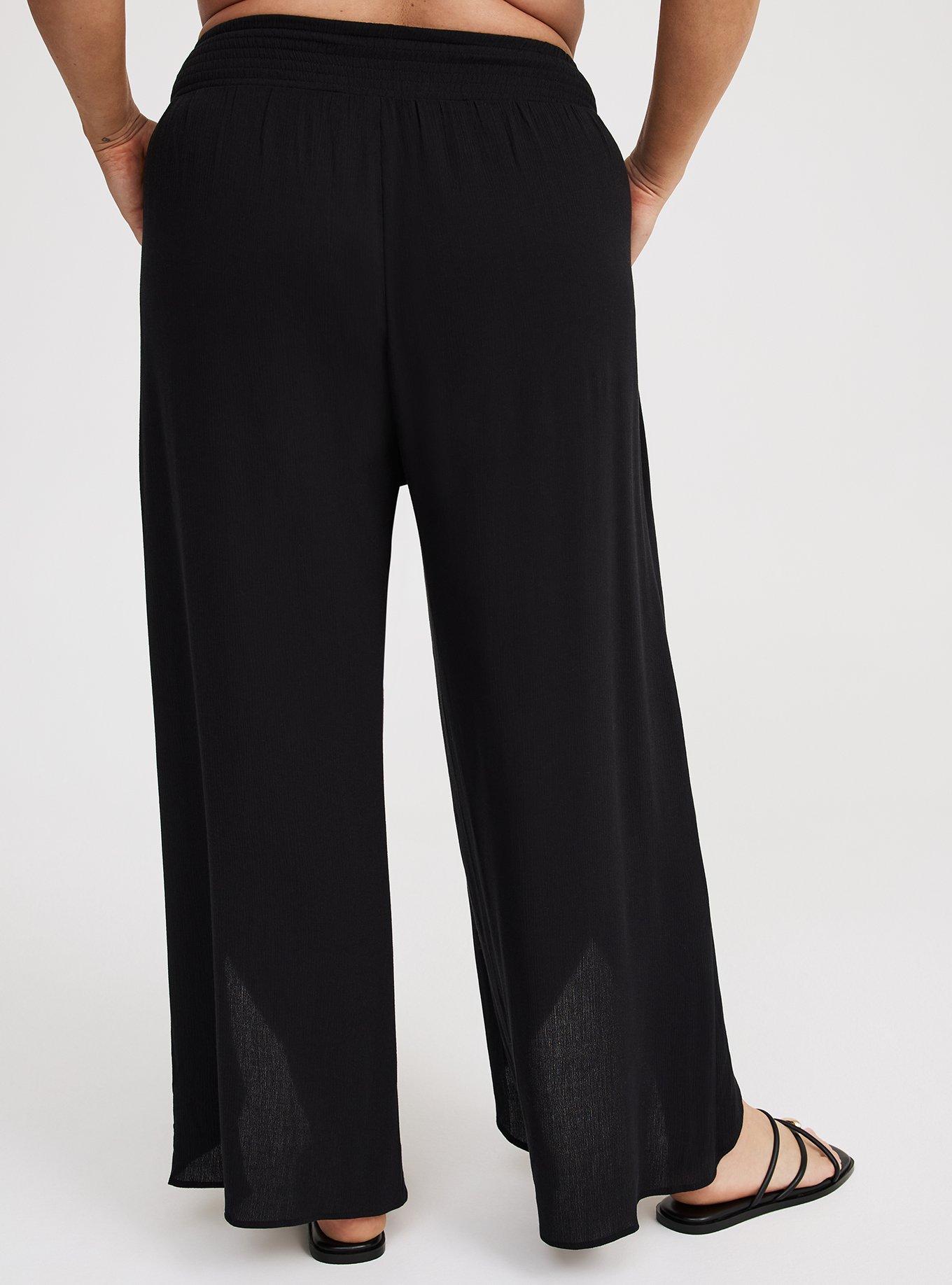 Mid-Rise Pull-On Open-Leg Pant