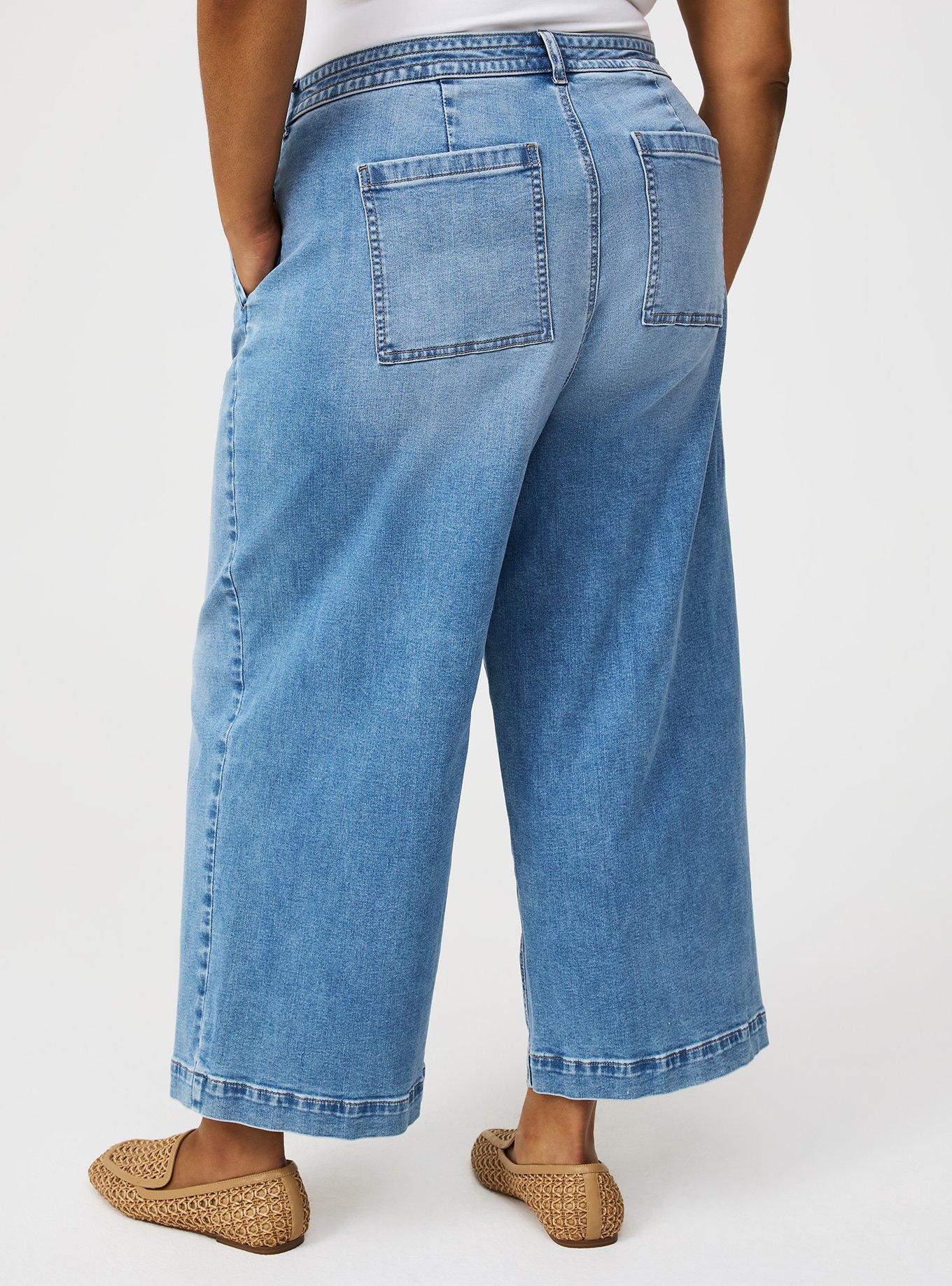 Crop High-Rise Wide Leg Drawstring Jean