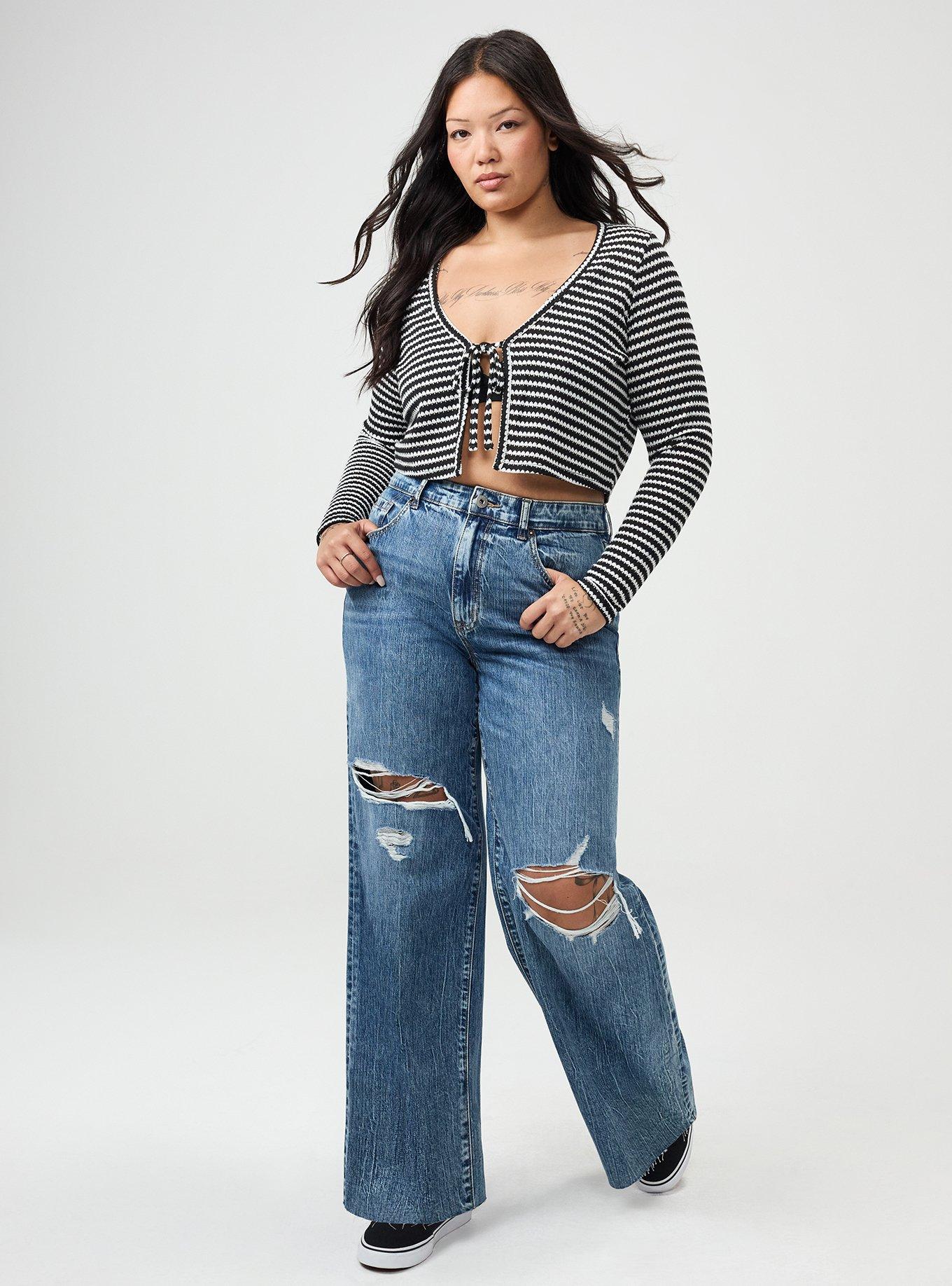 High-Rise Baggy Wide-Leg Jean, PALAMINO, hi-res