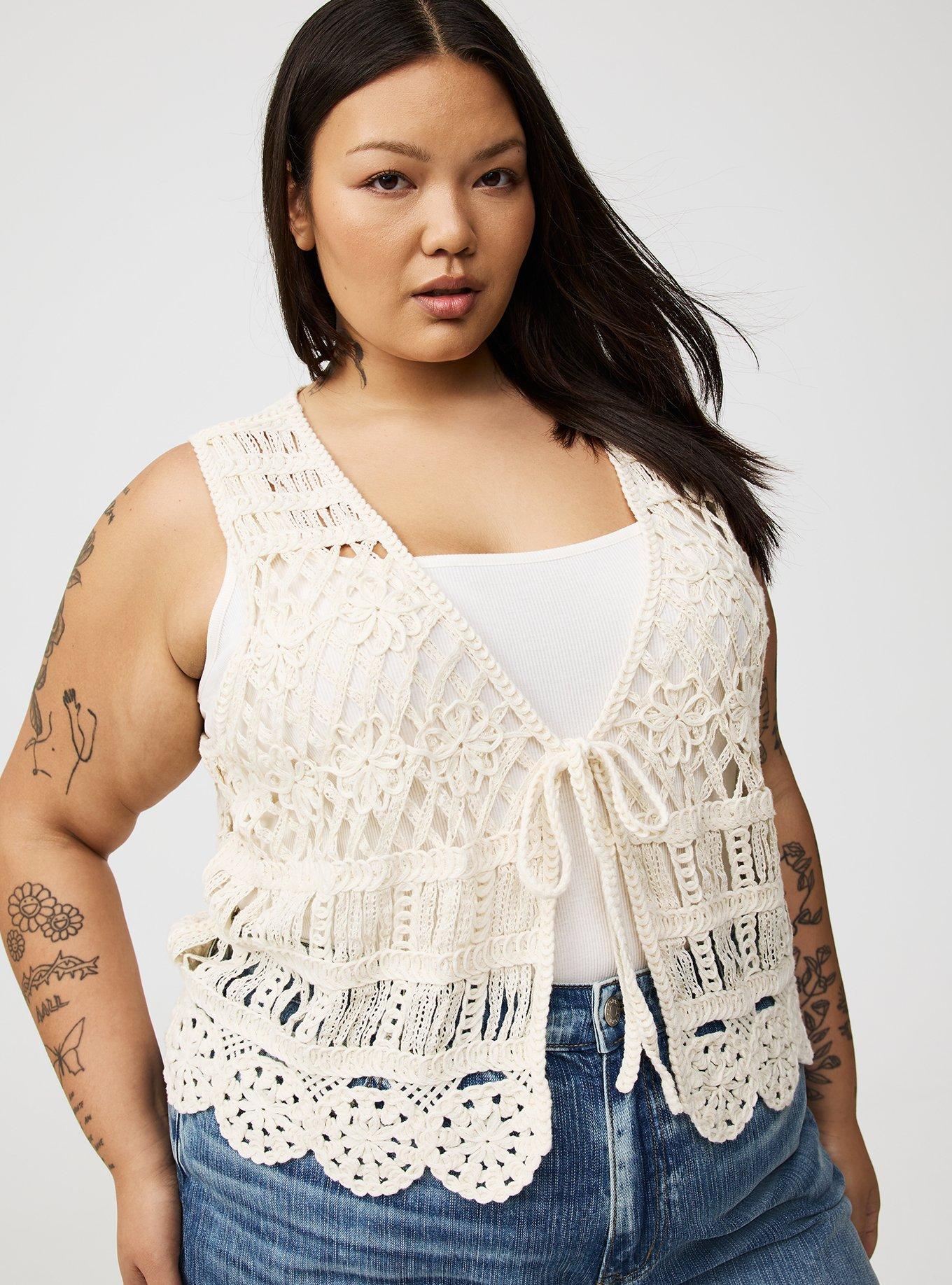 Crochet Tie-Front Vest
