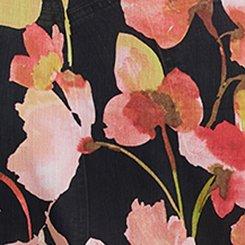Shirttail Kimono, POP WATERCOLOR FLORAL DEEP BLACK, swatch