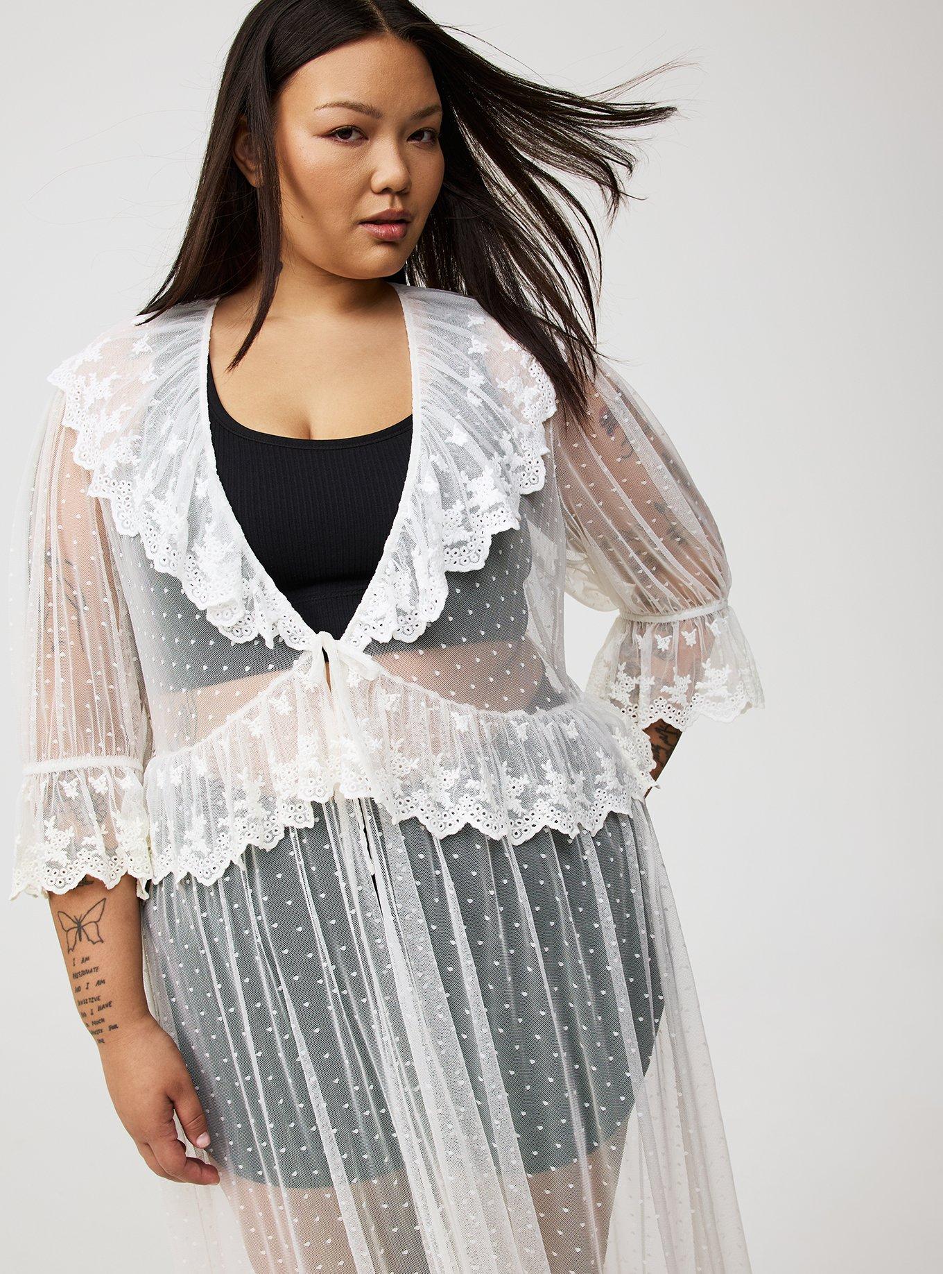 Lace Ruffle Tier Kimono