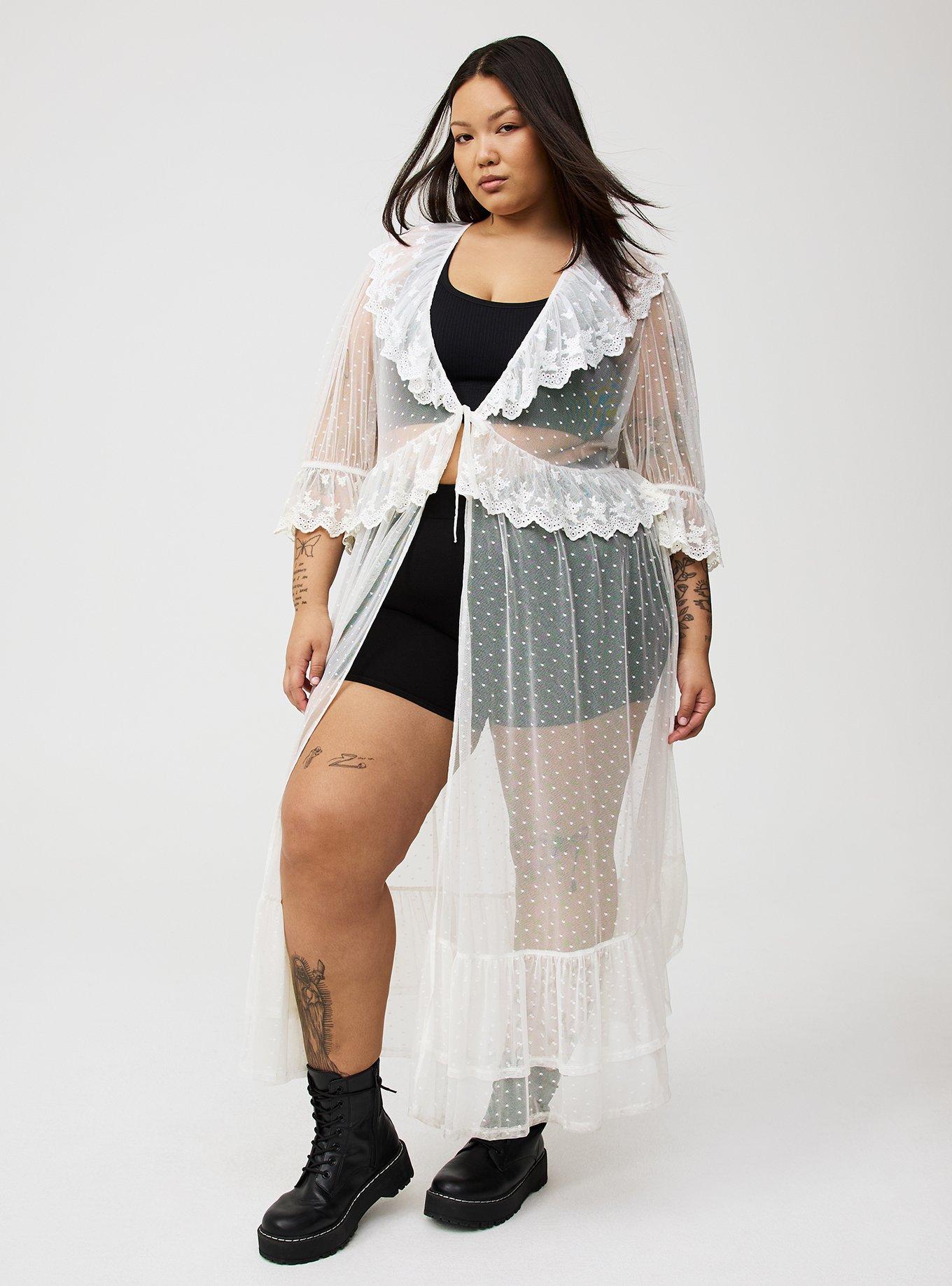 Lace Ruffle Tier Kimono