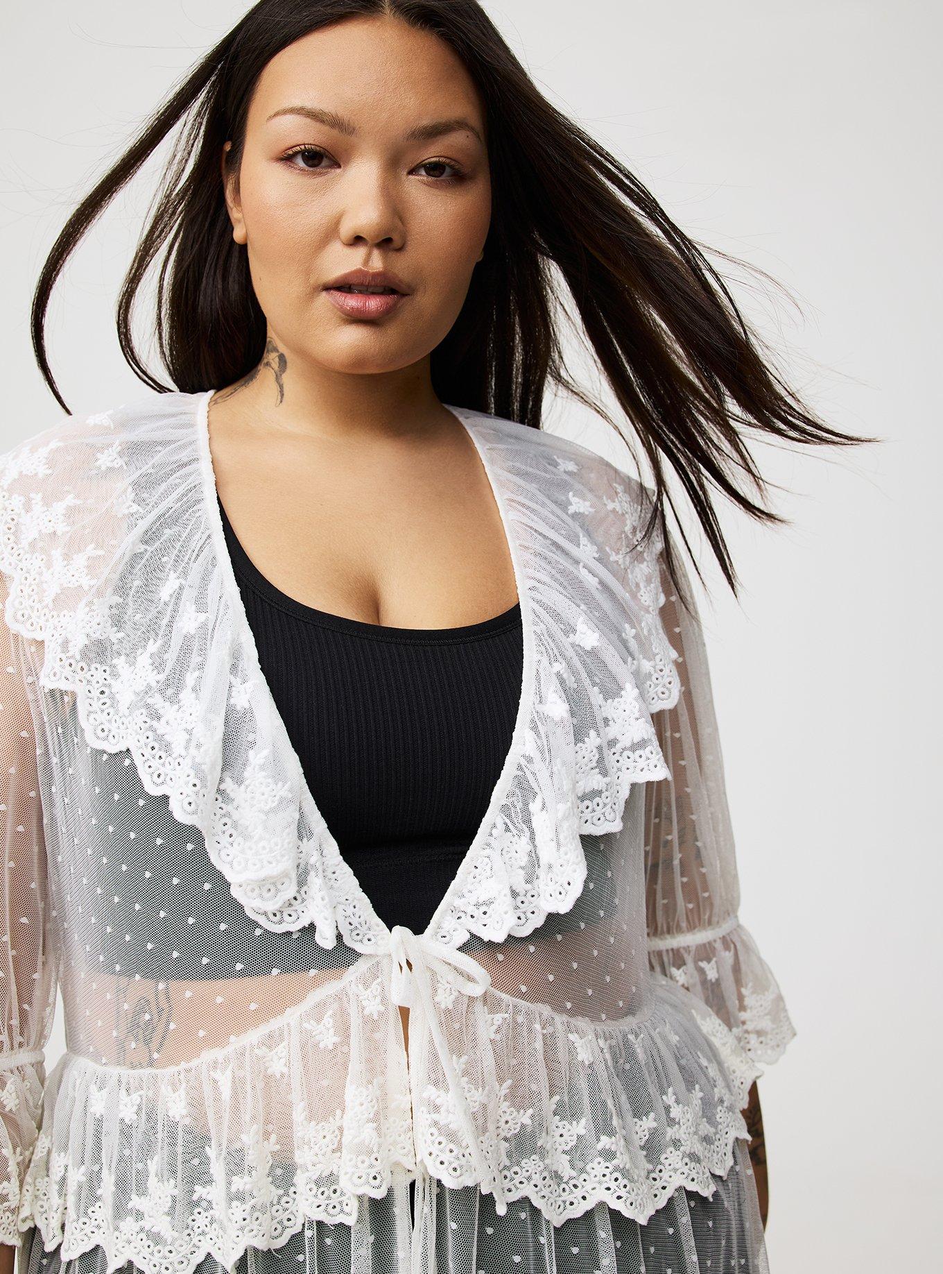 Lace Ruffle Tier Kimono
