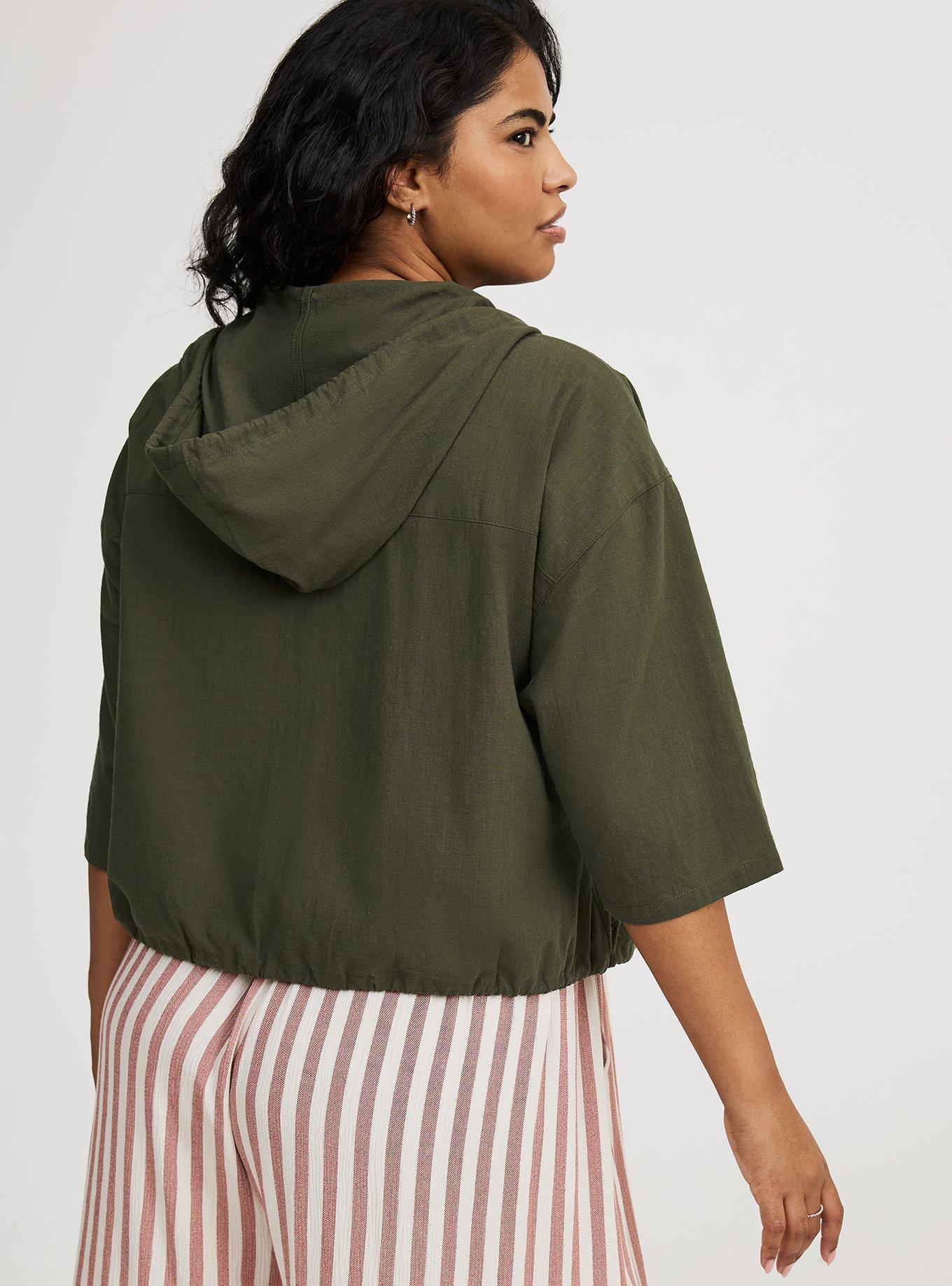 Cropped Cotton Hoodie