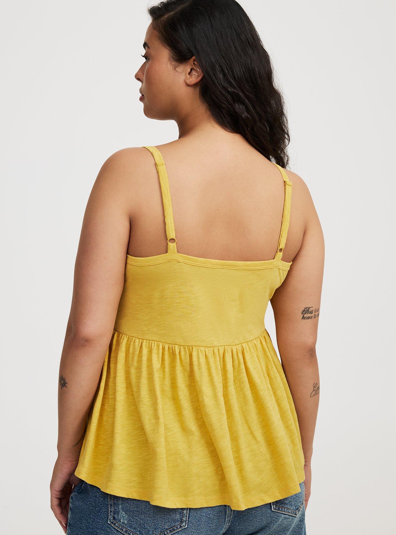 Square-Neck Ruched Babydoll Tank