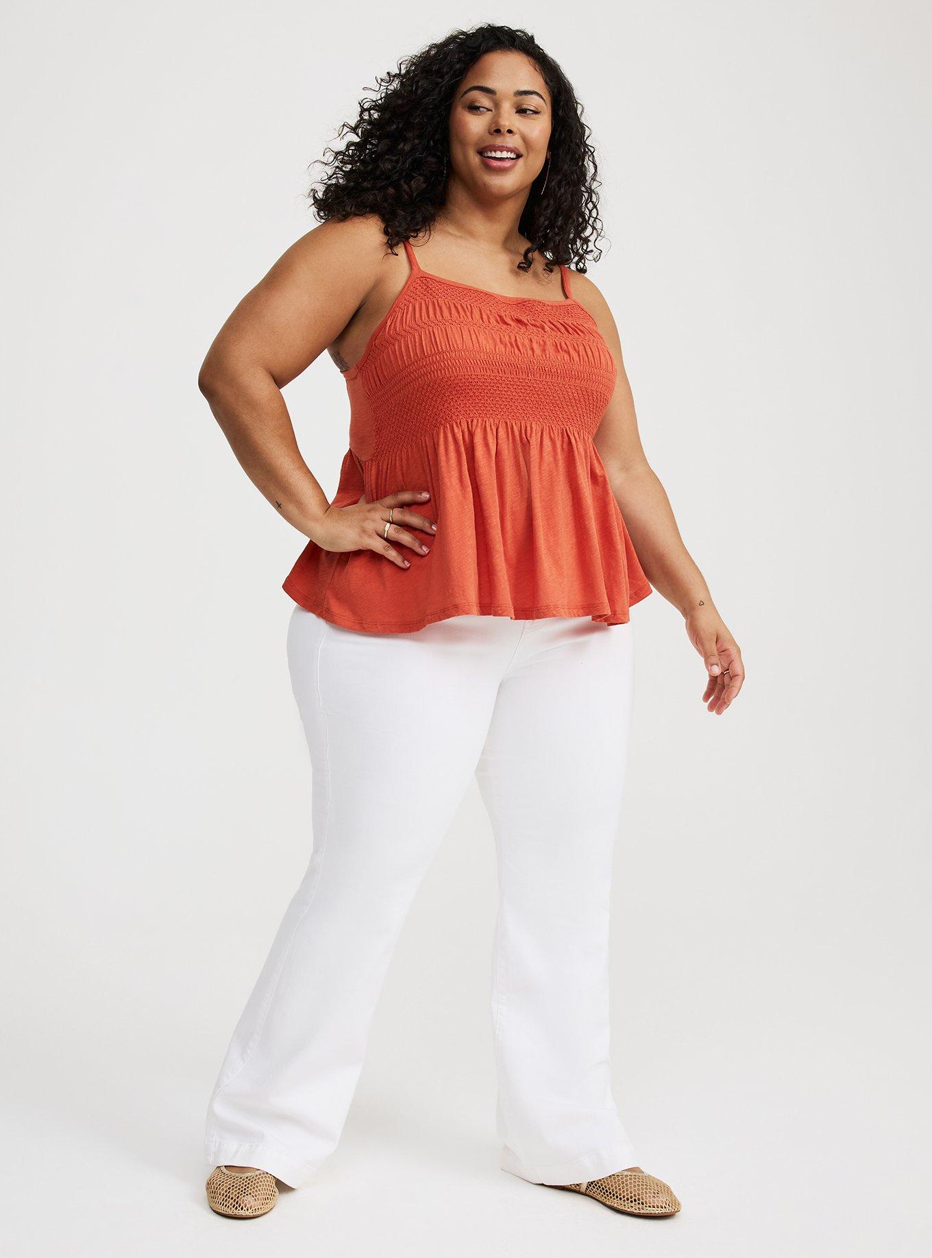 Square-Neck Ruched Babydoll Tank