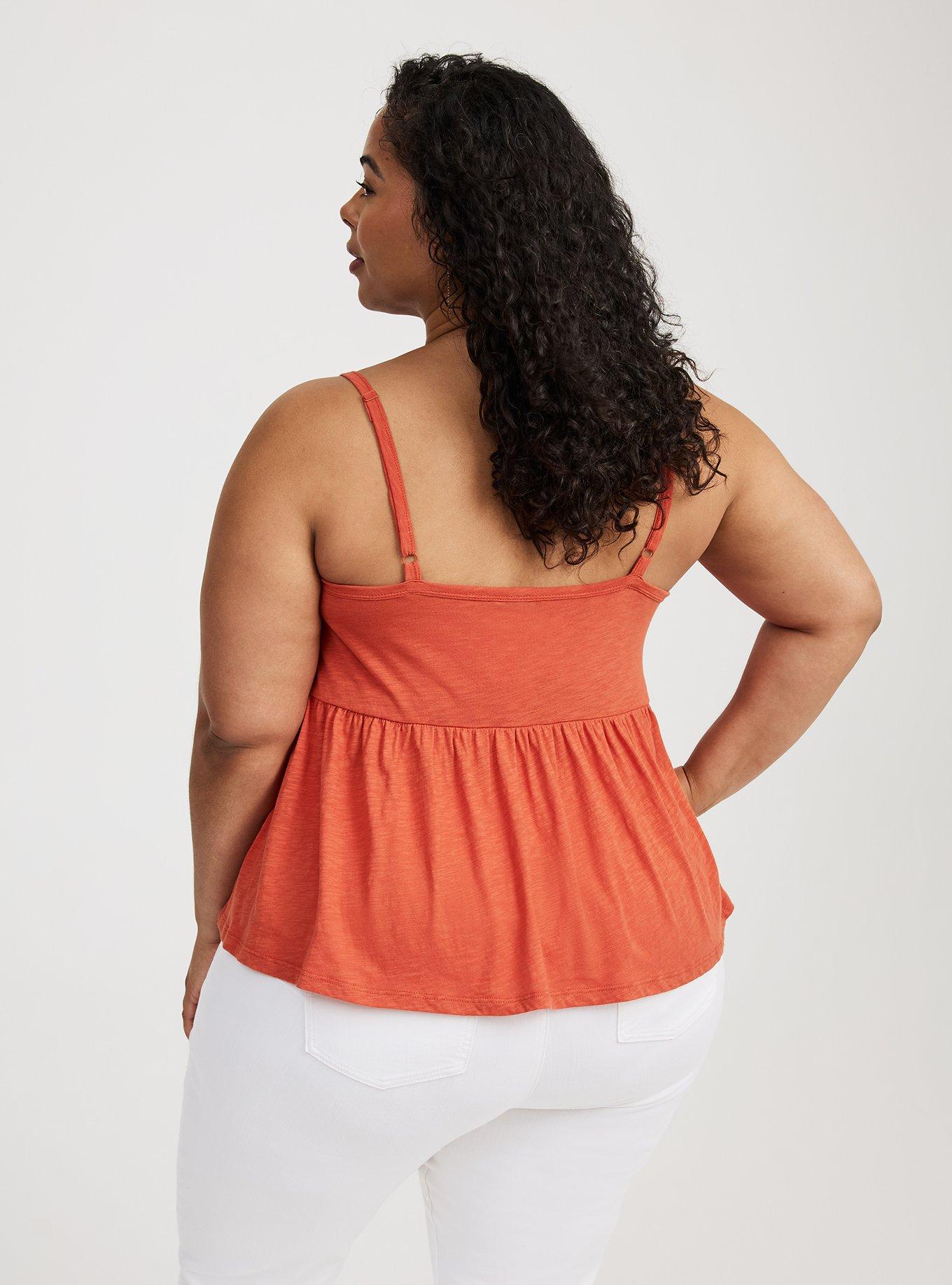 Square-Neck Ruched Babydoll Tank