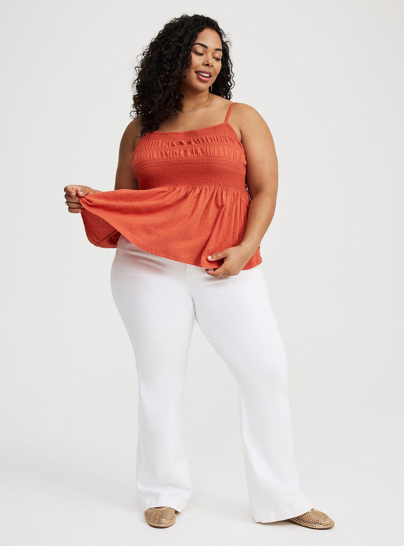 Square-Neck Ruched Babydoll Tank
