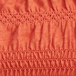 Square-Neck Ruched Babydoll Tank, MECCA ORANGE, swatch