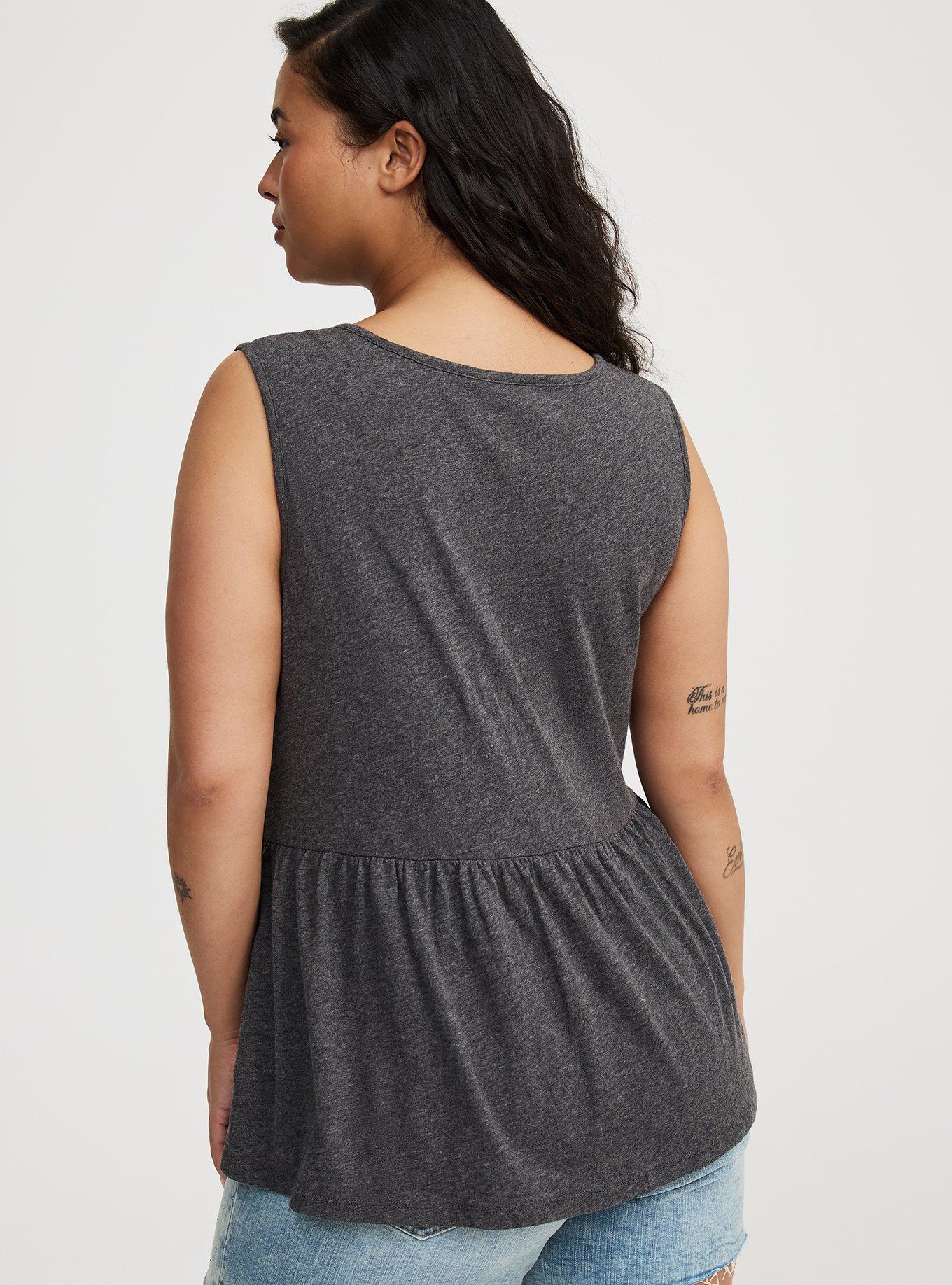 Front-Tie Peplum Tank