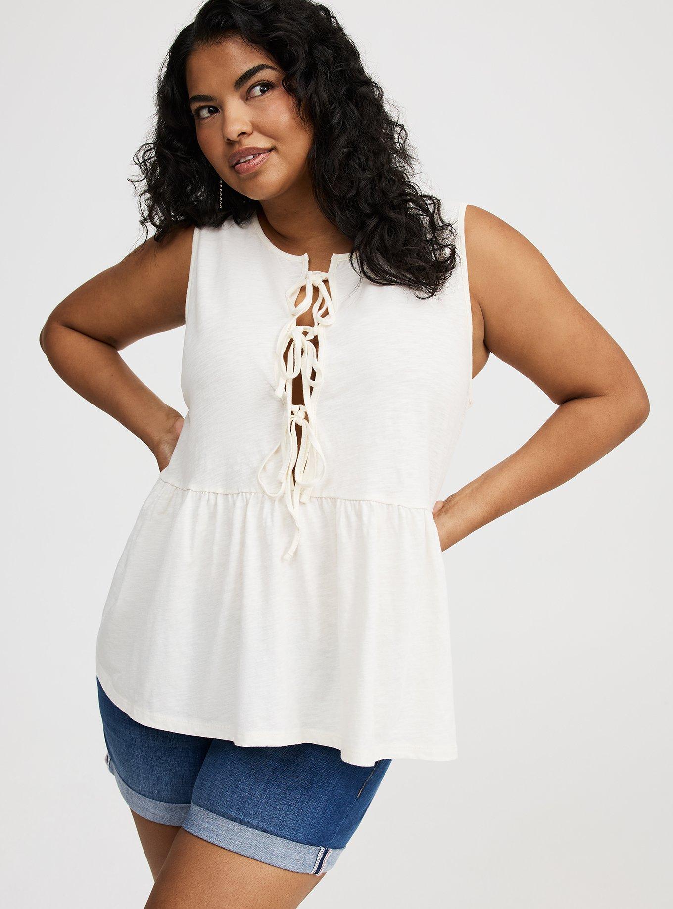 Front-Tie Peplum Tank