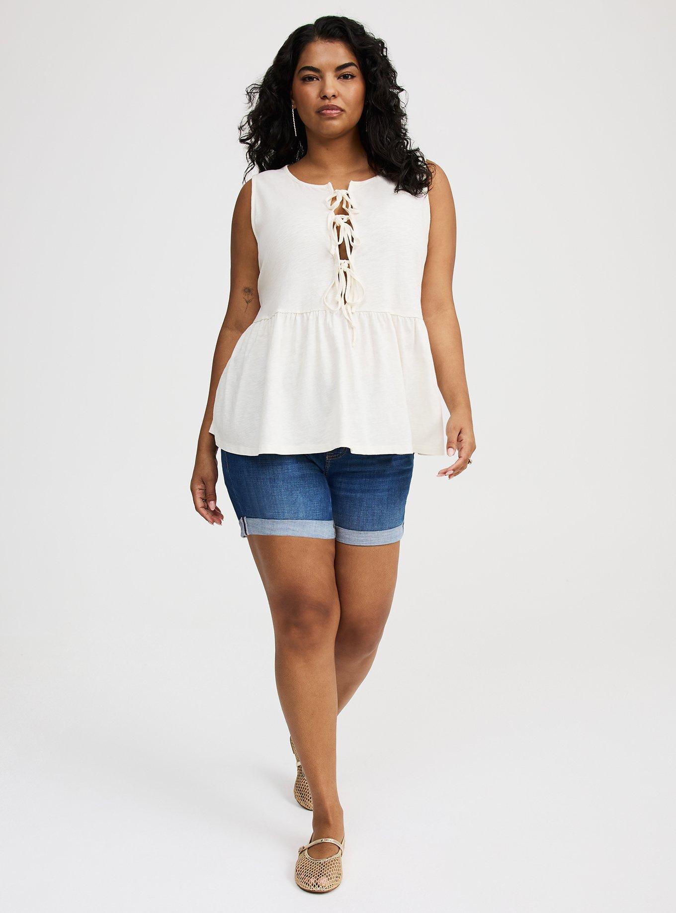 Front-Tie Peplum Tank