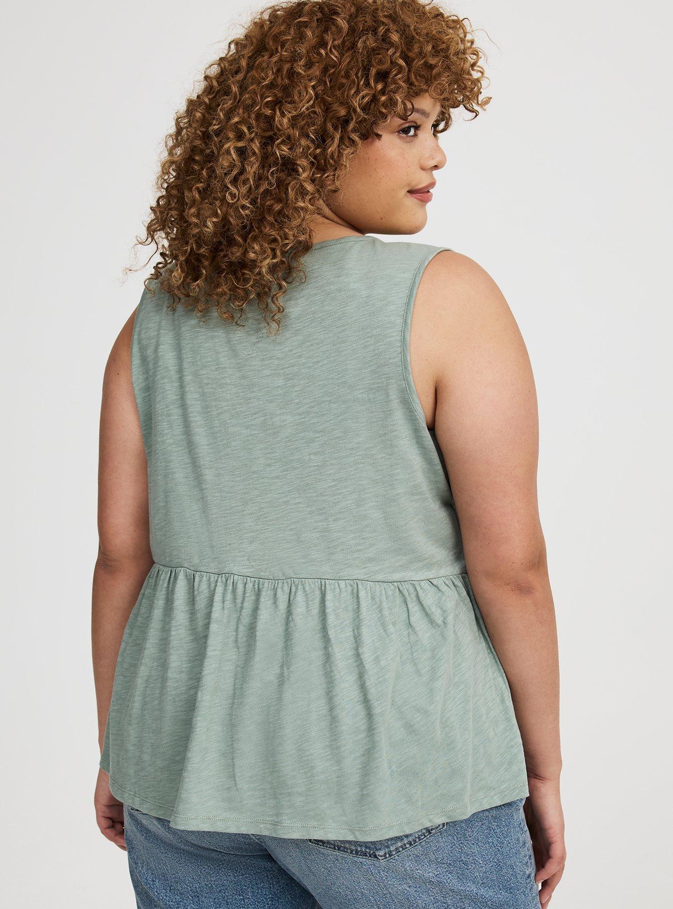 Front-Tie Peplum Tank