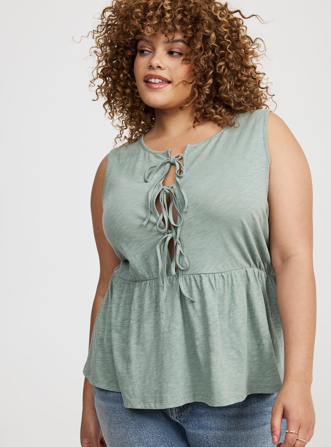 Front-Tie Peplum Tank