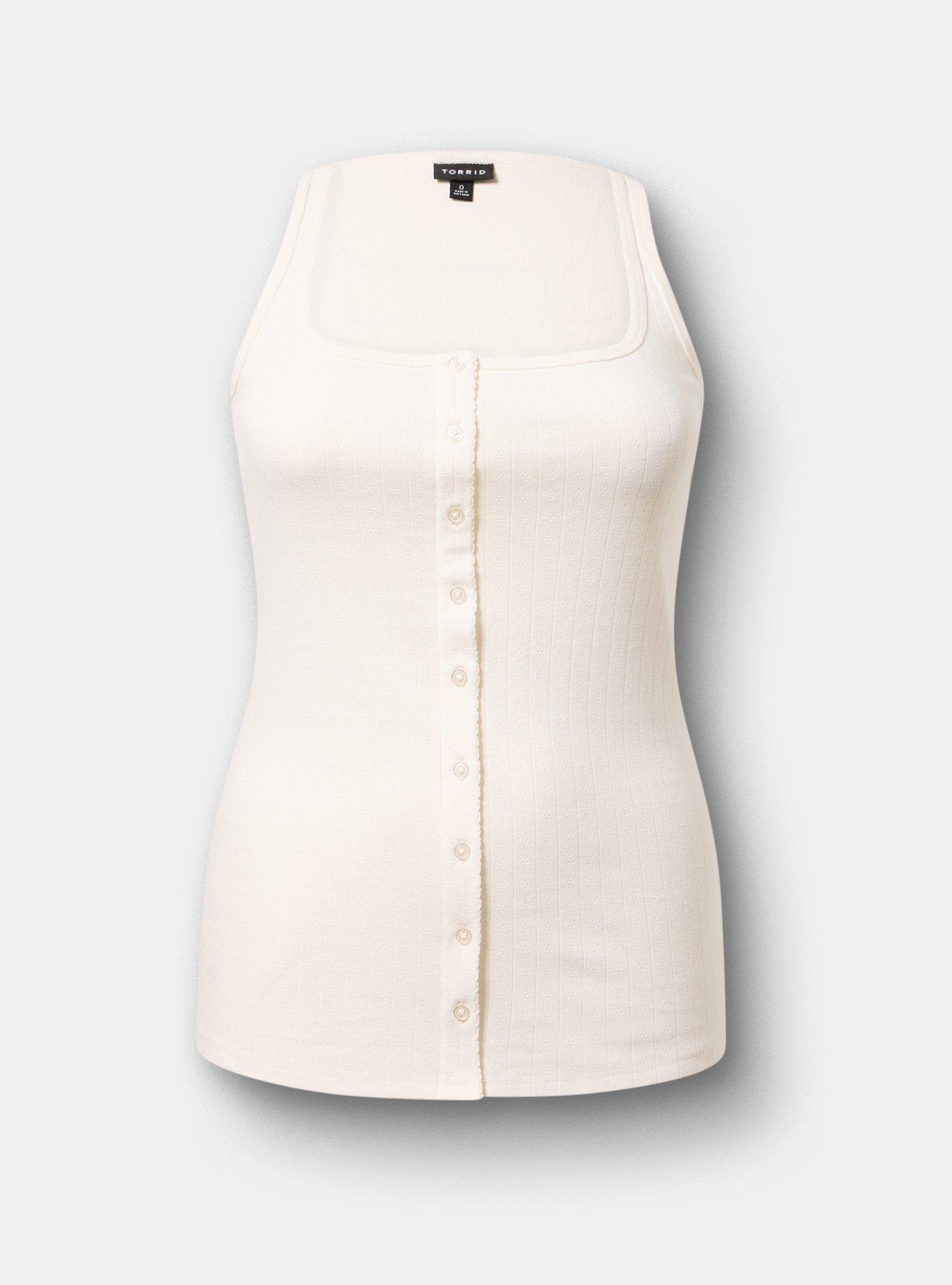 Square Neck Tank, WHISPER WHITE, flat