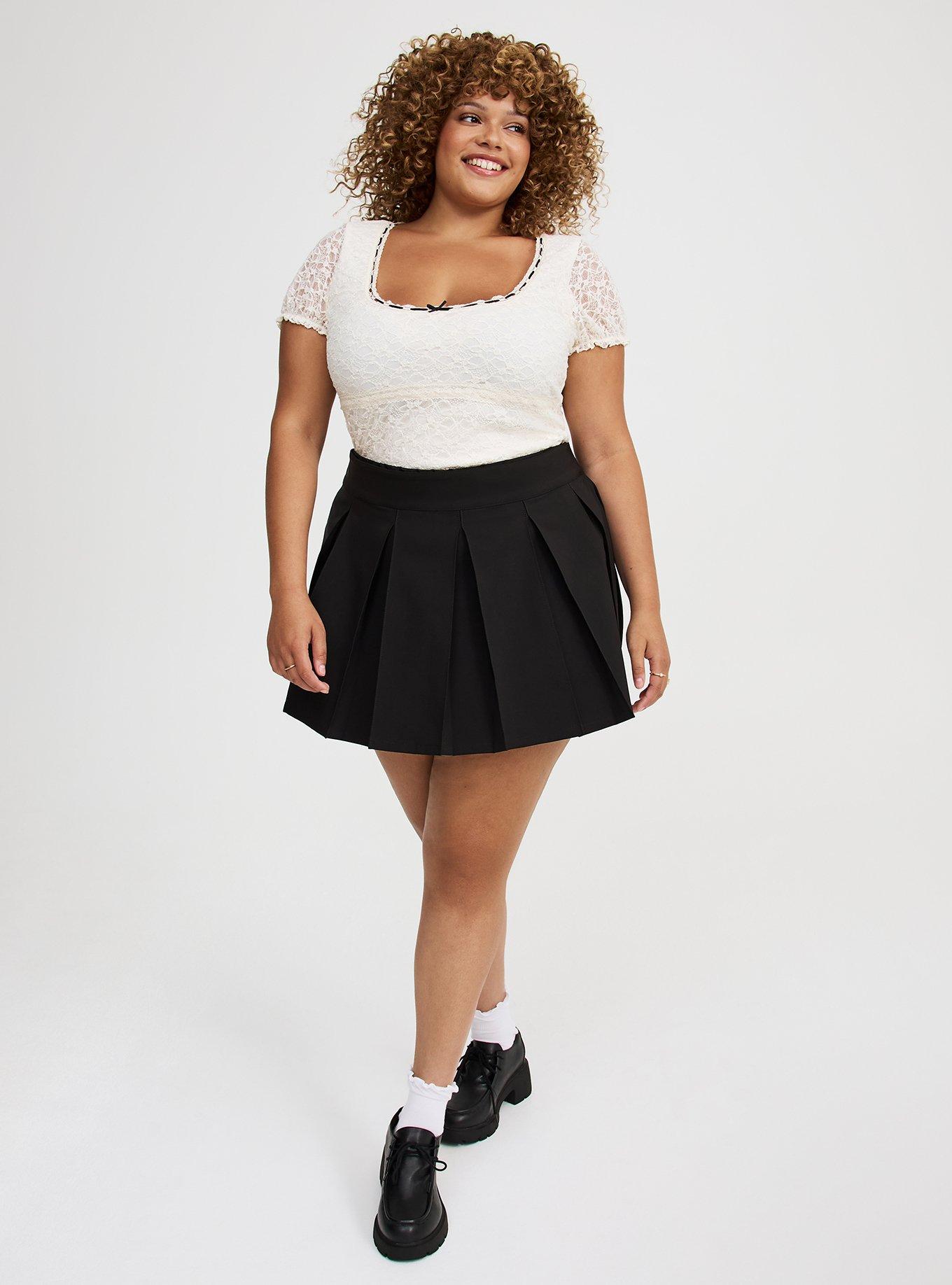 High-Rise Box-Pleat Skort