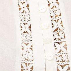 Crochet Inset Top, WHISPER WHITE, swatch