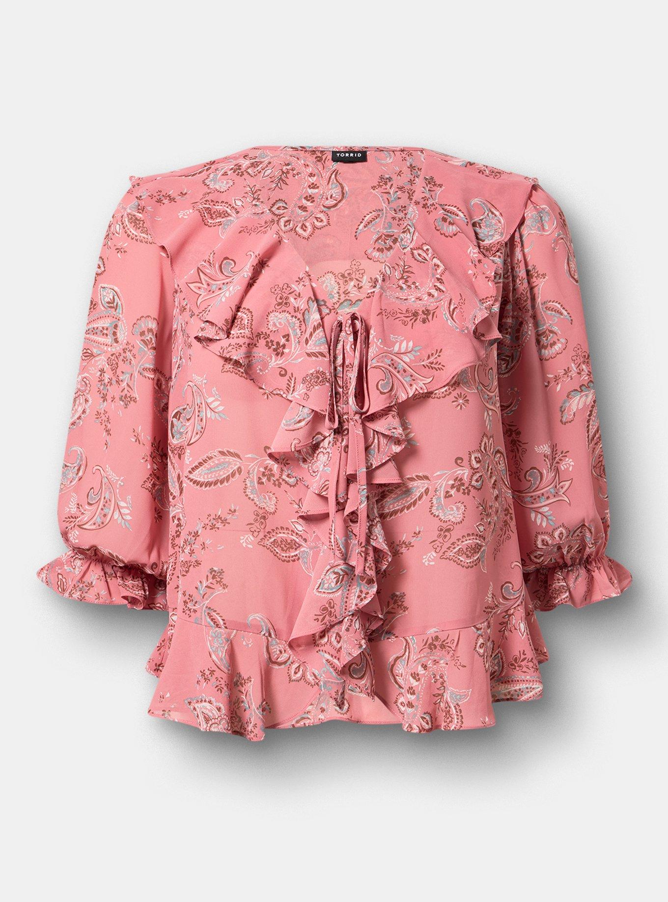 Plus Size - V-Neck Ruffle Blouse - Torrid
