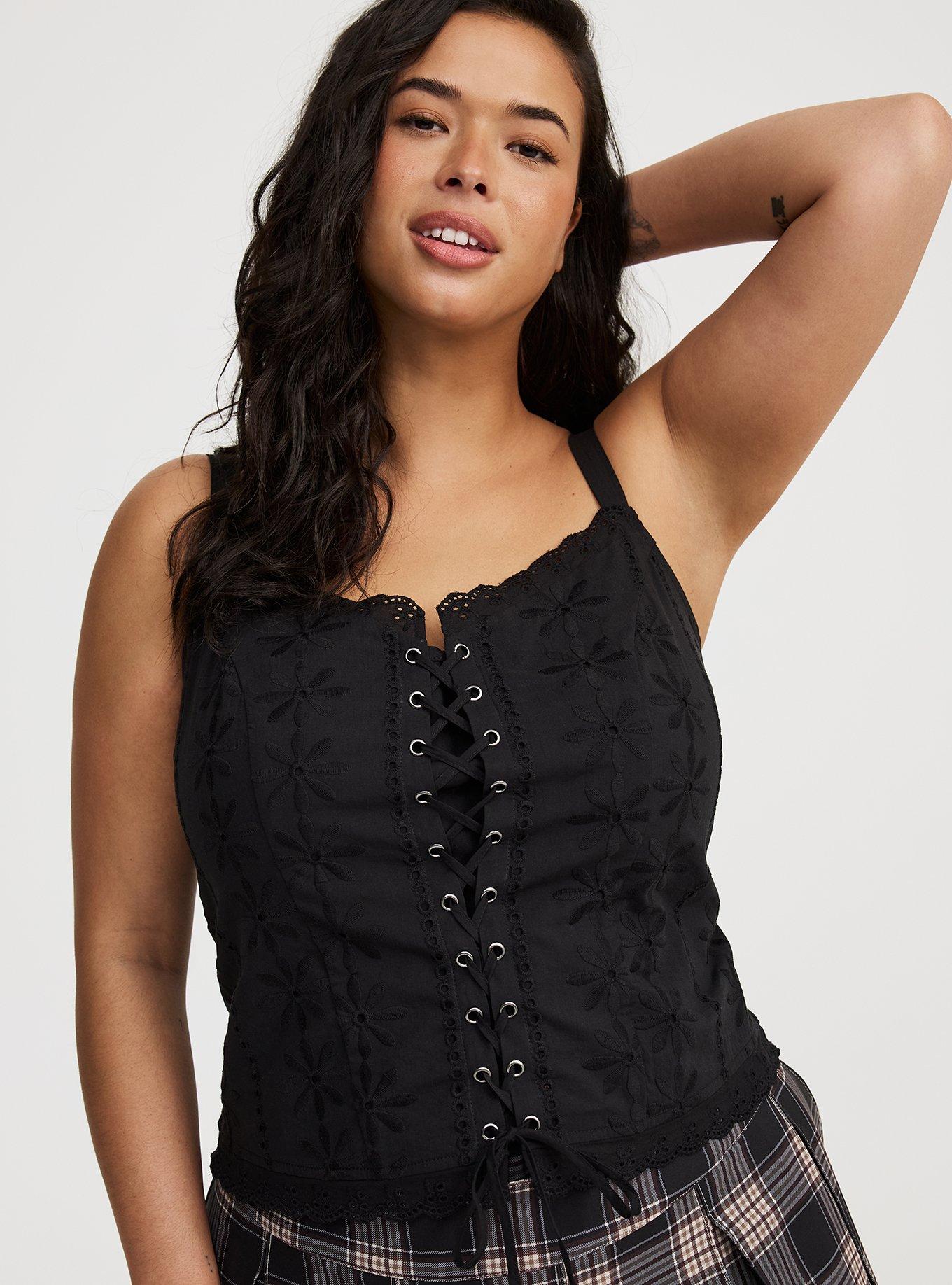 Lace-Up Eyelet Bustier