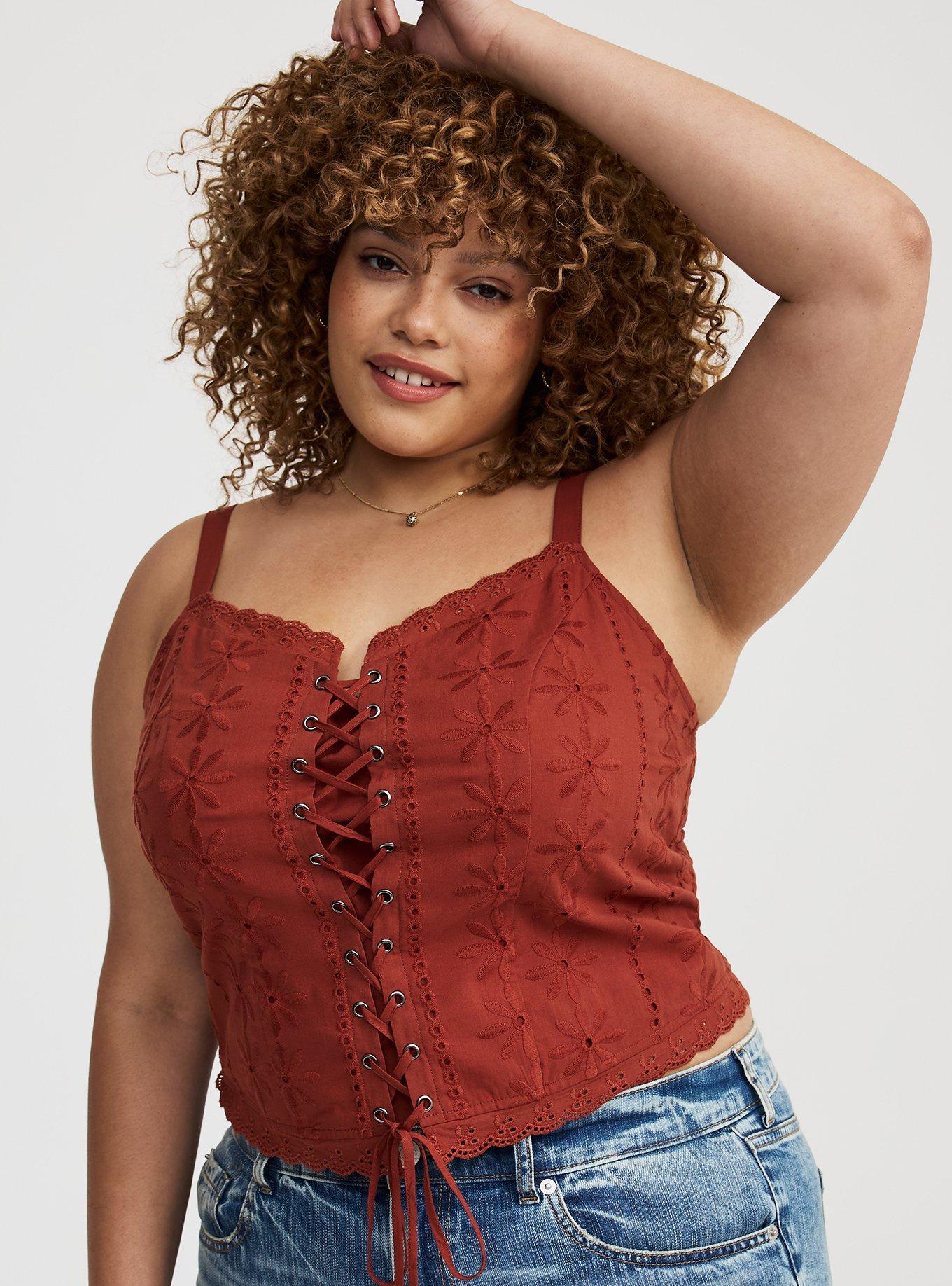 Lace-Up Eyelet Bustier