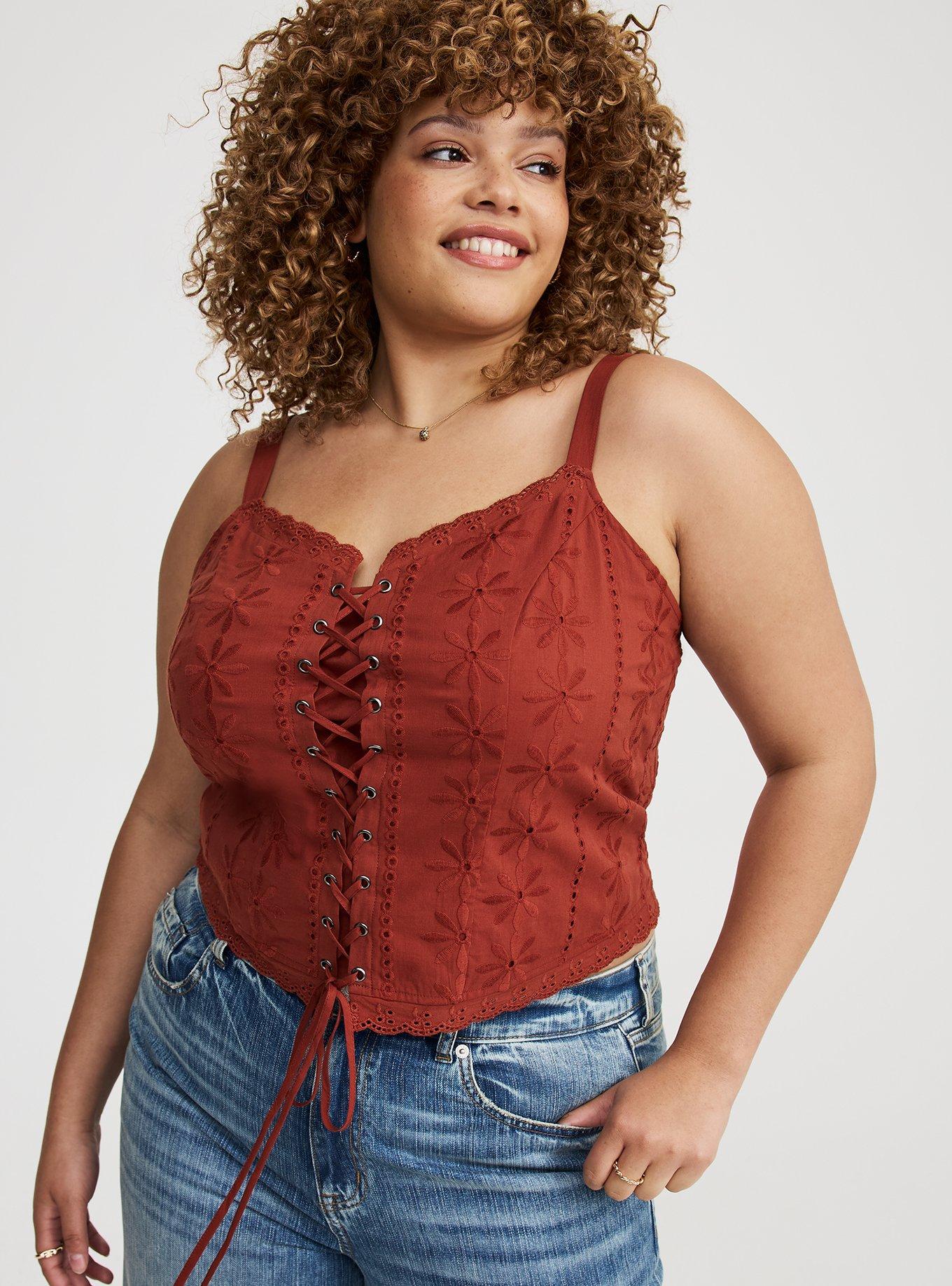 Lace-Up Eyelet Bustier