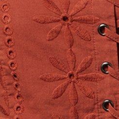 Lace-Up Eyelet Bustier, ROASTED RUSSET, swatch