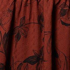 Plus Size Peplum Sweetheart Top, FLORAL FLOW ROASTED RUSSET, swatch