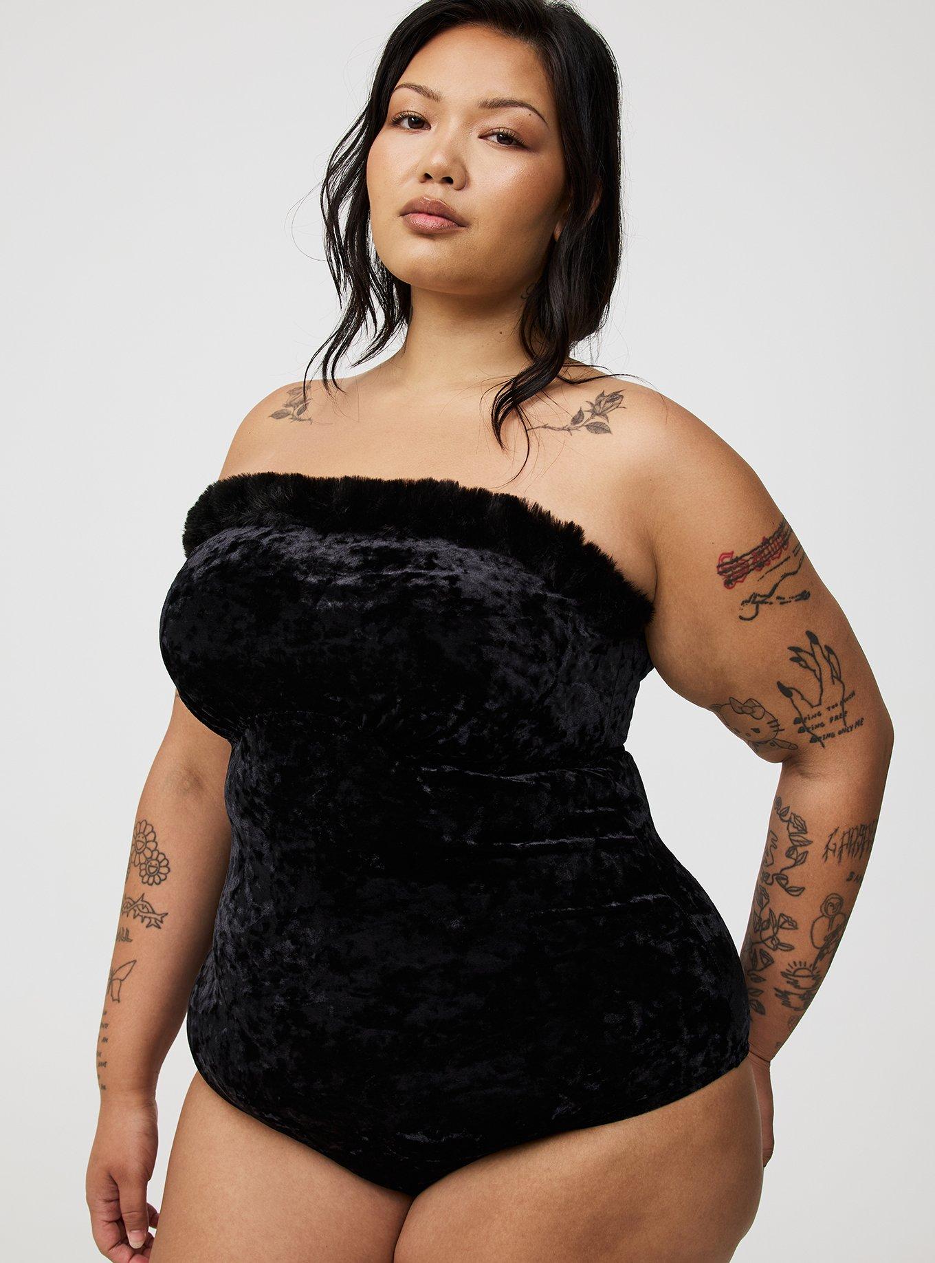 Halloween Velour Cat Bodysuit, RICH BLACK, hi-res