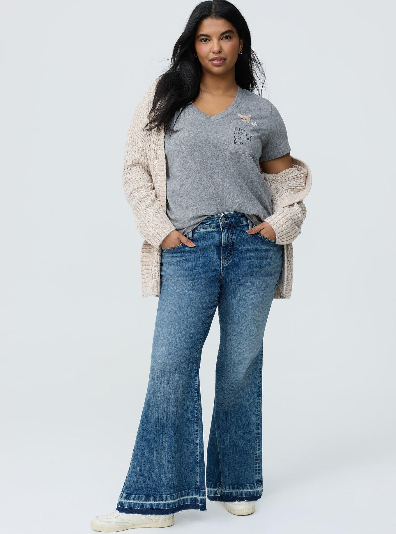 Classic Heritage Jersey V-Neck Pocket Tee, FLORAL BUNNY HEATHER GREY, alternate