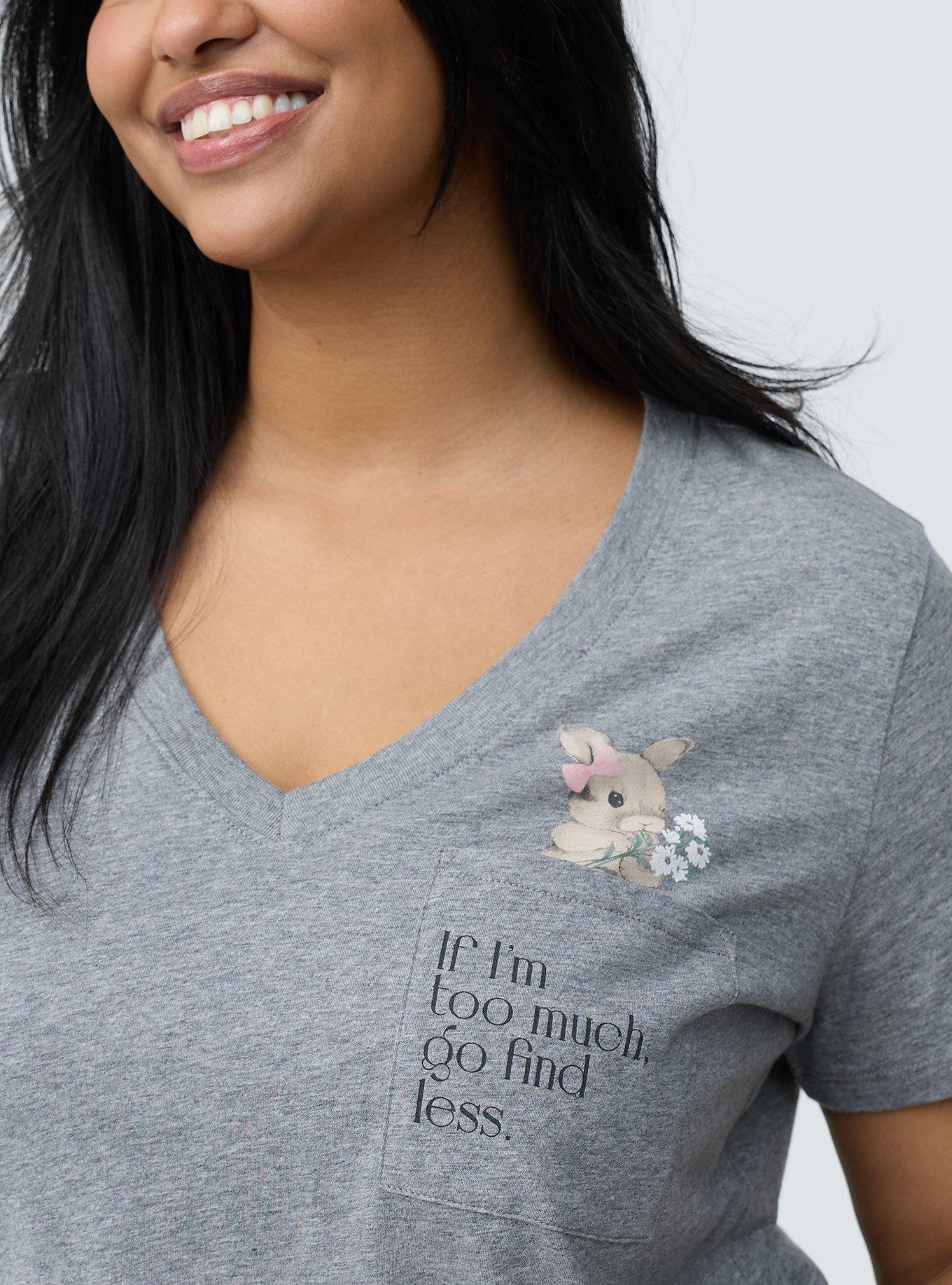 Classic Heritage Jersey V-Neck Pocket Tee, FLORAL BUNNY HEATHER GREY, alternate