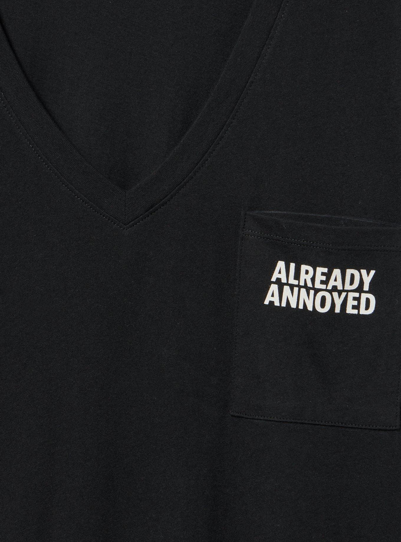 Classic Heritage Jersey V-Neck Pocket Tee, ALREADY ANNOYED DEEP BLACK, alternate