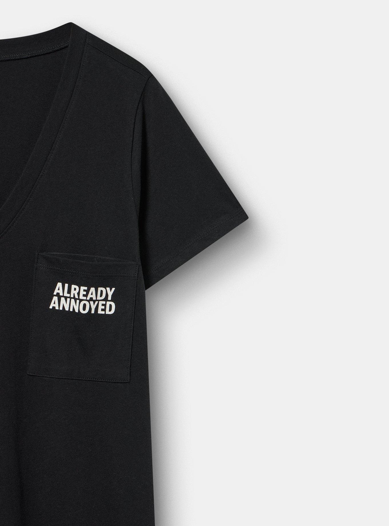 Classic Heritage Jersey V-Neck Pocket Tee, ALREADY ANNOYED DEEP BLACK, alternate