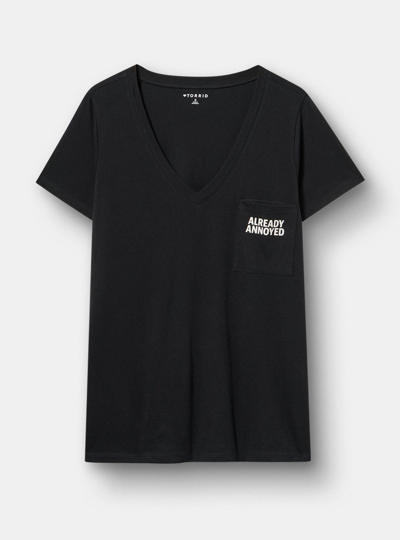 Classic Heritage Jersey V-Neck Pocket Tee, ALREADY ANNOYED DEEP BLACK, hi-res