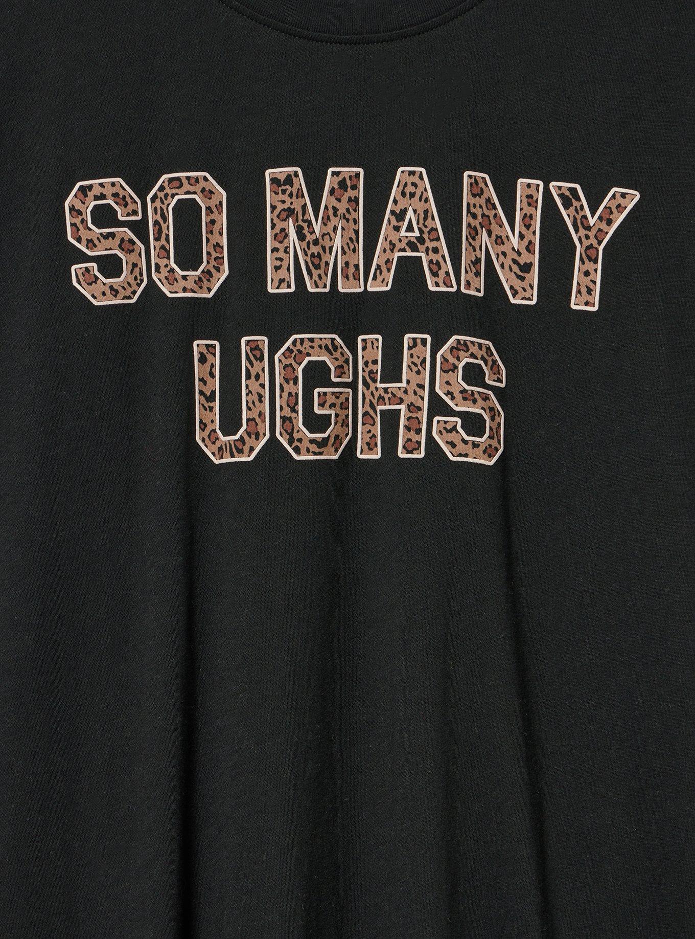 Oversized Heritage Jersey Tunic Tee, SO MANY UGHS DEEP BLACK, alternate