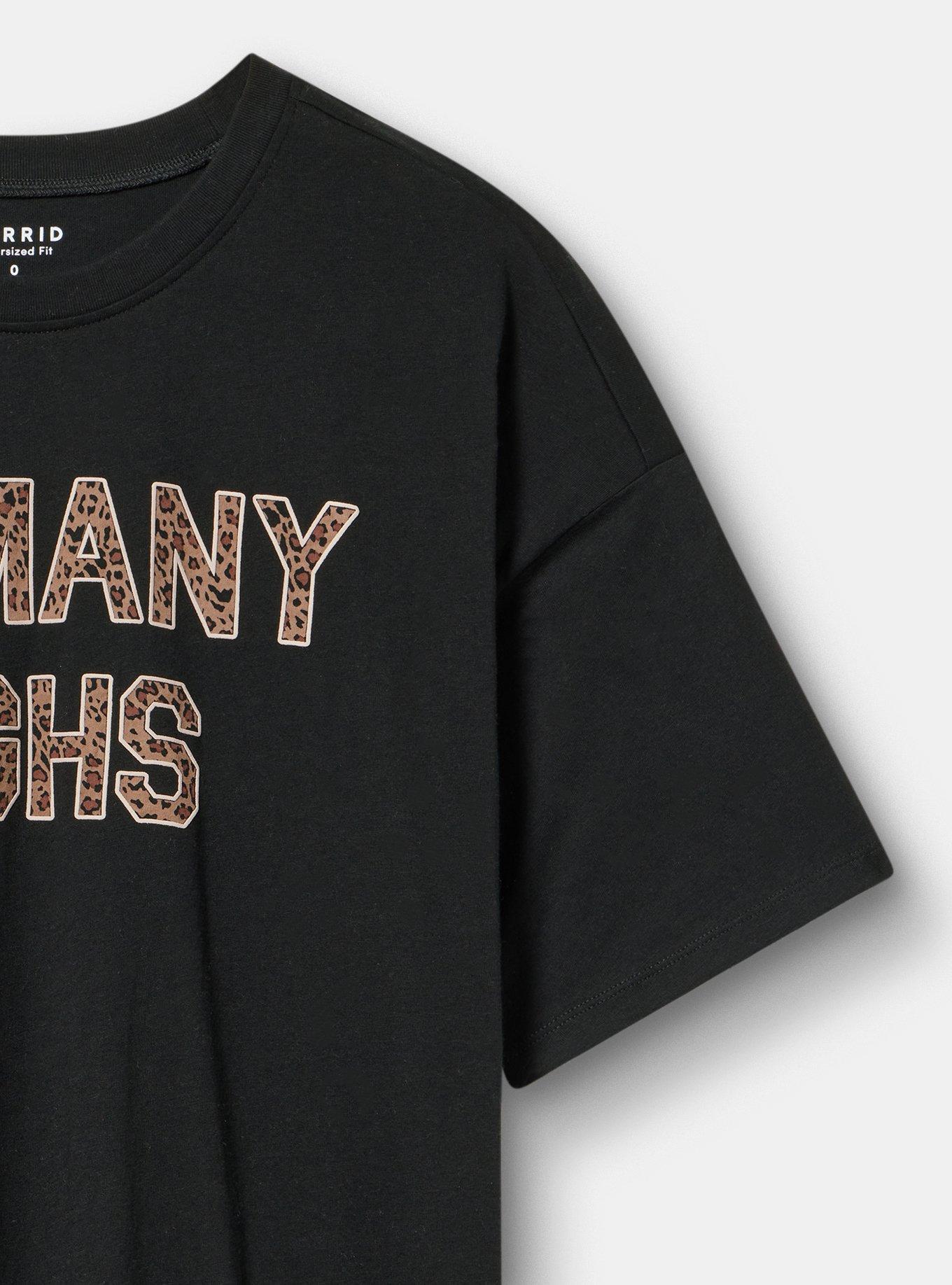 Oversized Heritage Jersey Tunic Tee, SO MANY UGHS DEEP BLACK, alternate