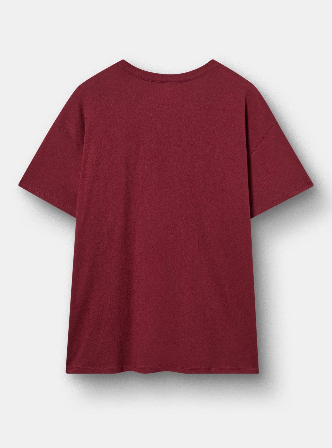 Relaxed Heritage Jersey Crew Tee, MISS BEHAVIN MAROON BANNER, alternate
