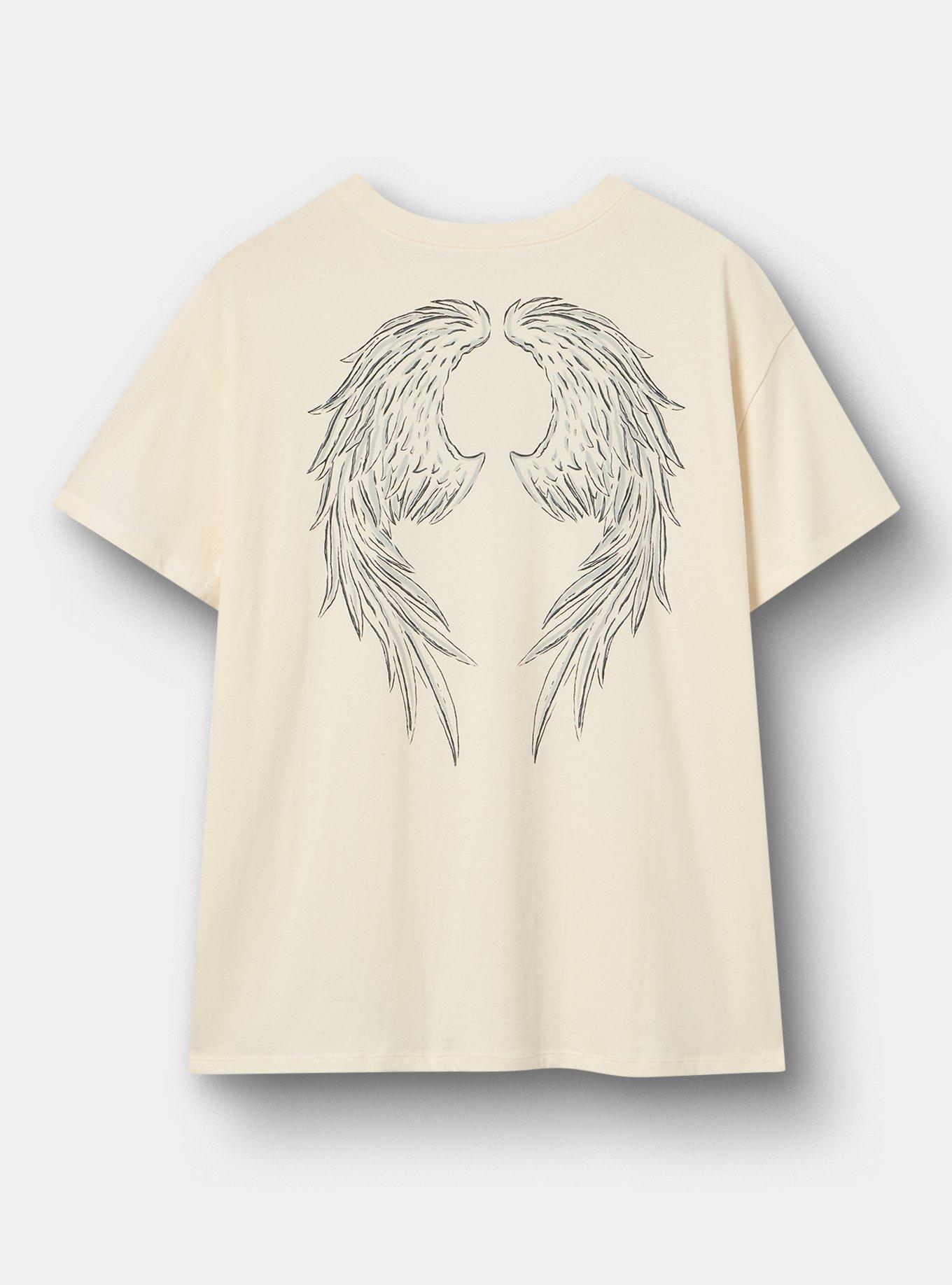 Relaxed Heritage Jersey Crew Tee, ANGEL WINGS WHISPER WHITE, alternate