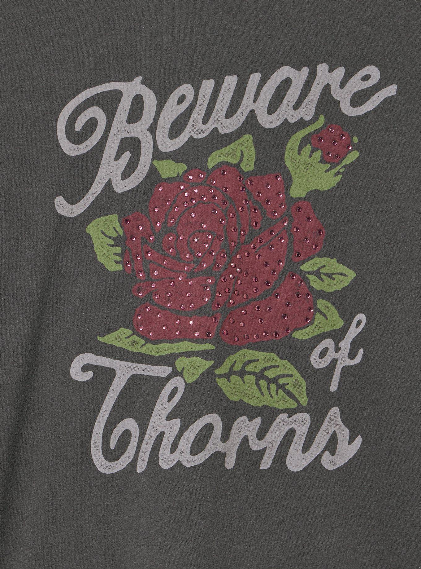 Relaxed Heritage Jersey Crew Tee, BEWARE THORNS VINTAGE BLACK, alternate