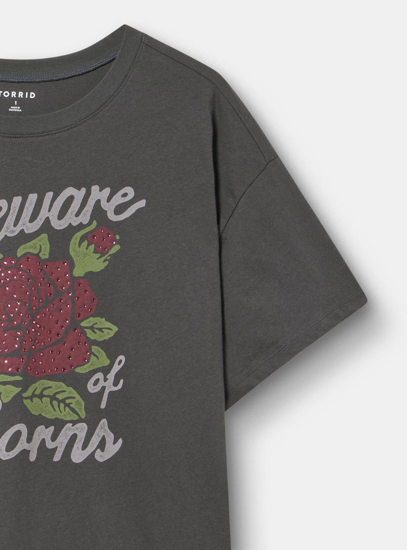 Relaxed Heritage Jersey Crew Tee, BEWARE THORNS VINTAGE BLACK, alternate
