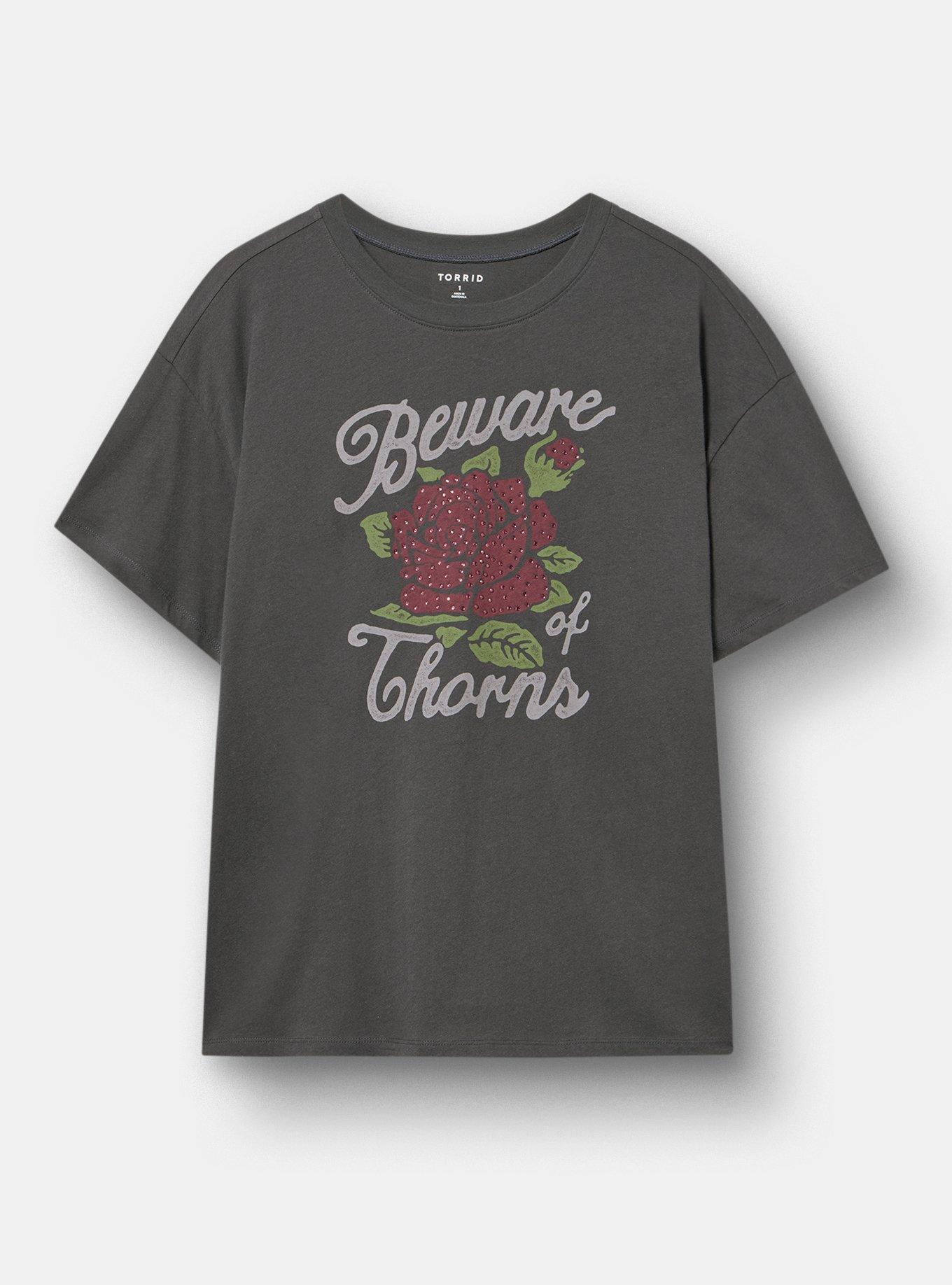 Relaxed Heritage Jersey Crew Tee, BEWARE THORNS VINTAGE BLACK, hi-res