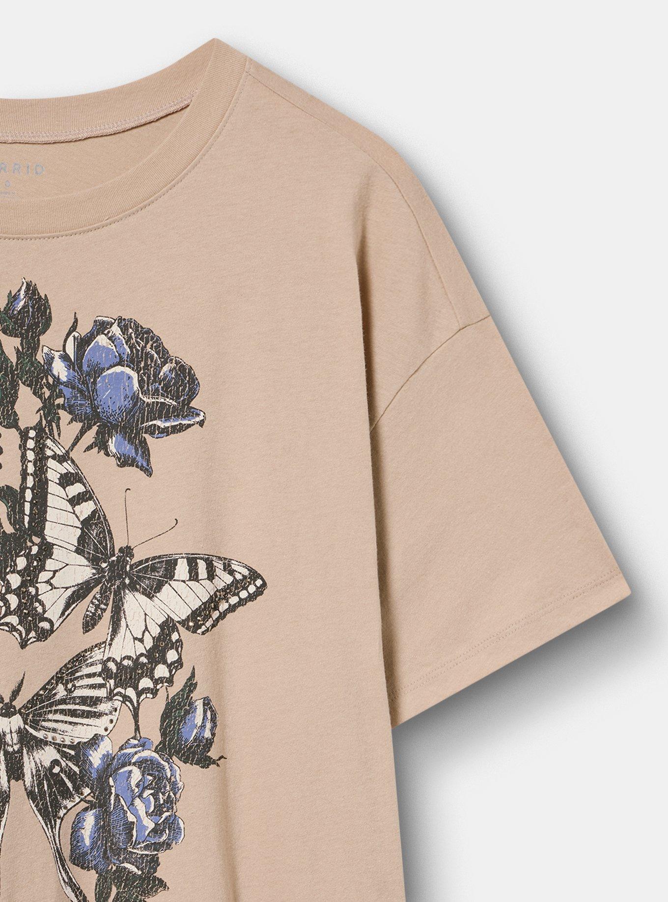 Relaxed Heritage Jersey Crew Tee, ACADEMIA BUTTERFLIES TEA STAIN, alternate