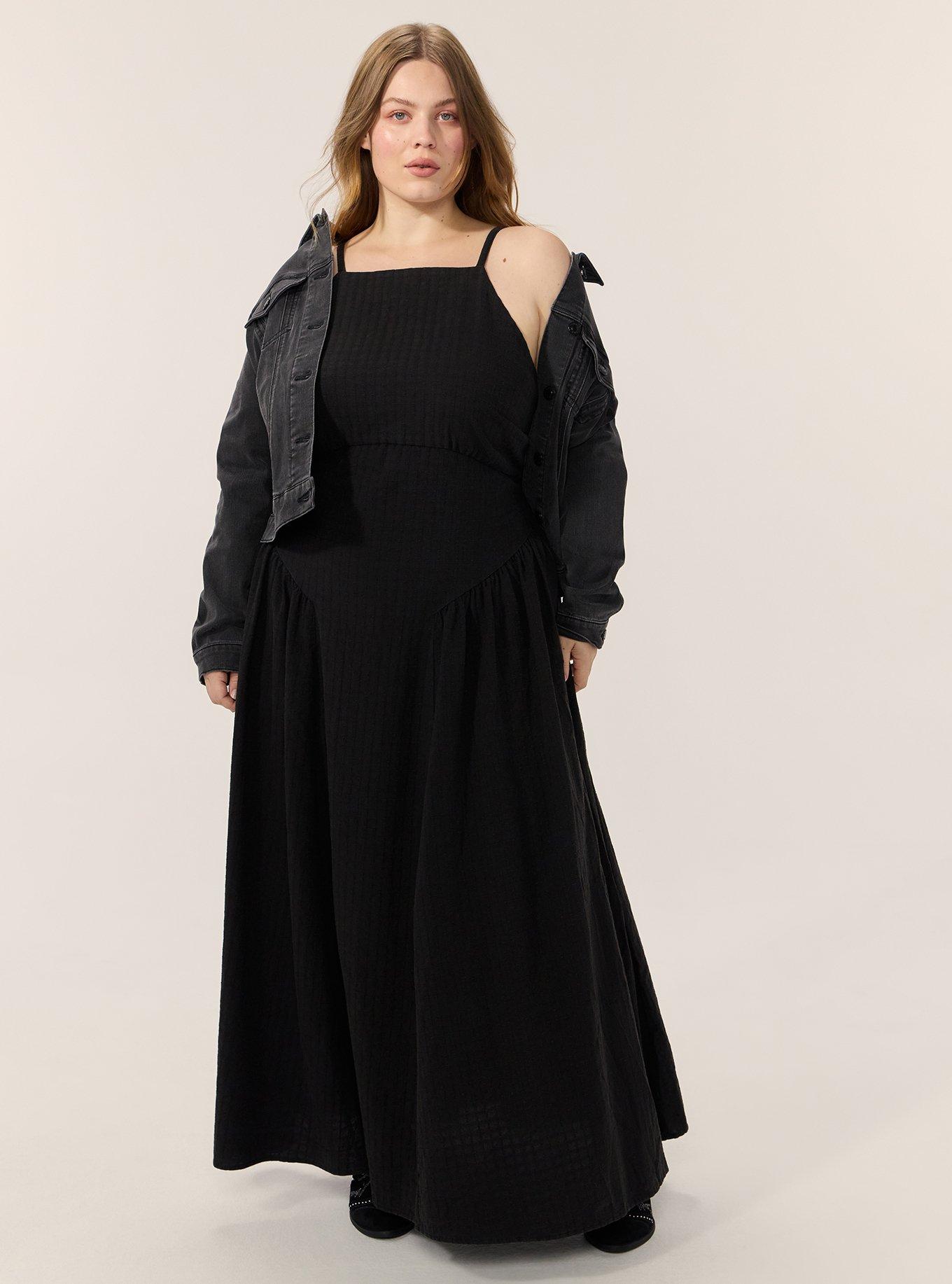 Plus Size Festi Tie-Back Maxi Dress, DEEP BLACK, alternate