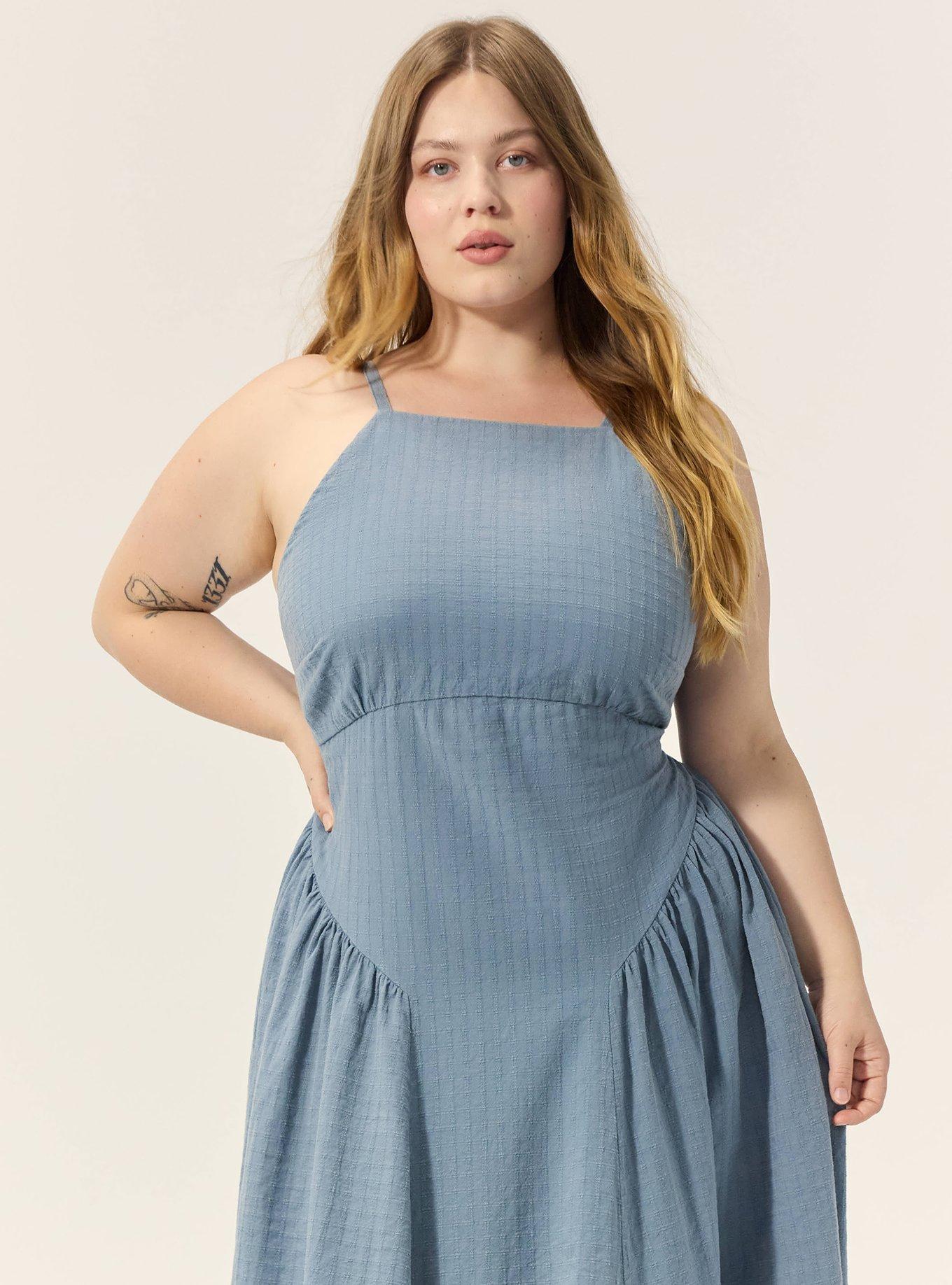 Plus Size Festi Tie-Back Maxi Dress, BLUE MIRAGE, alternate