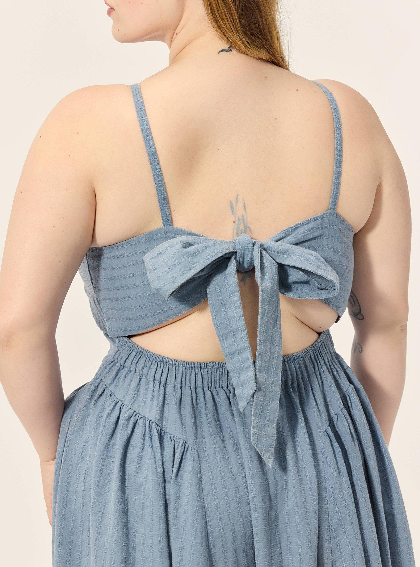 Plus Size Festi Tie-Back Maxi Dress, BLUE MIRAGE, alternate