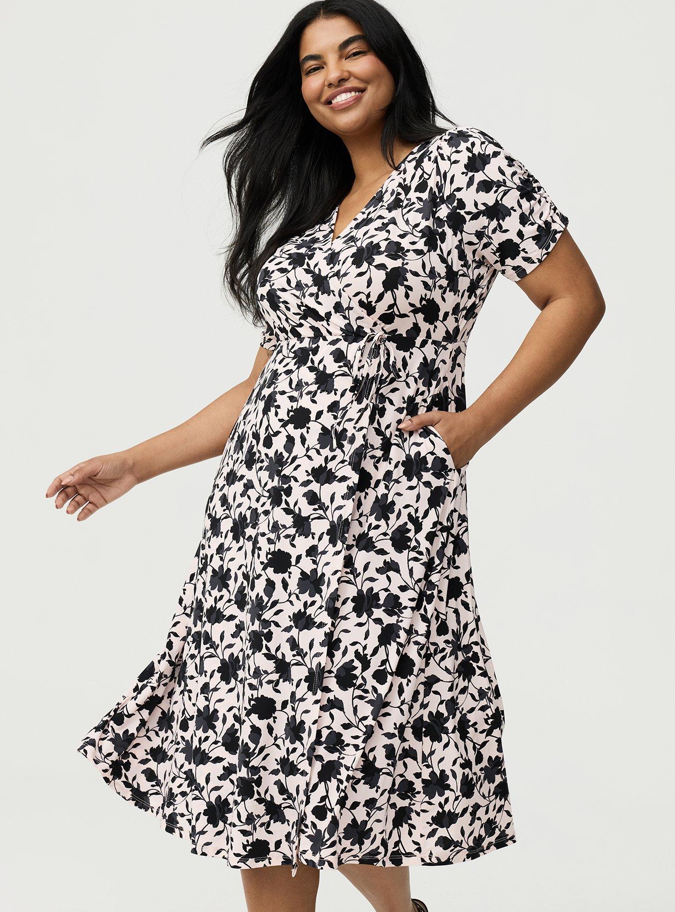 Studio Knit Surplice Midi Dress, CONTEMPLATE FLORAL PINK, alternate