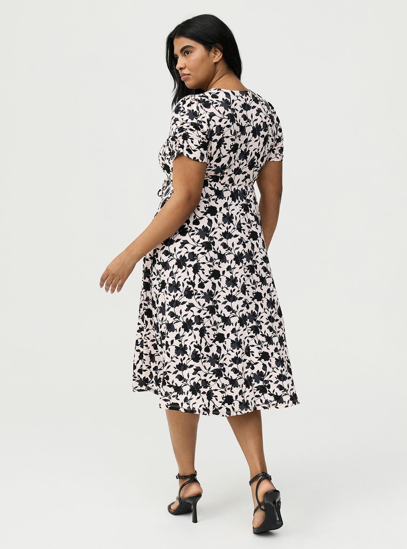 Studio Knit Surplice Midi Dress, CONTEMPLATE FLORAL PINK, alternate